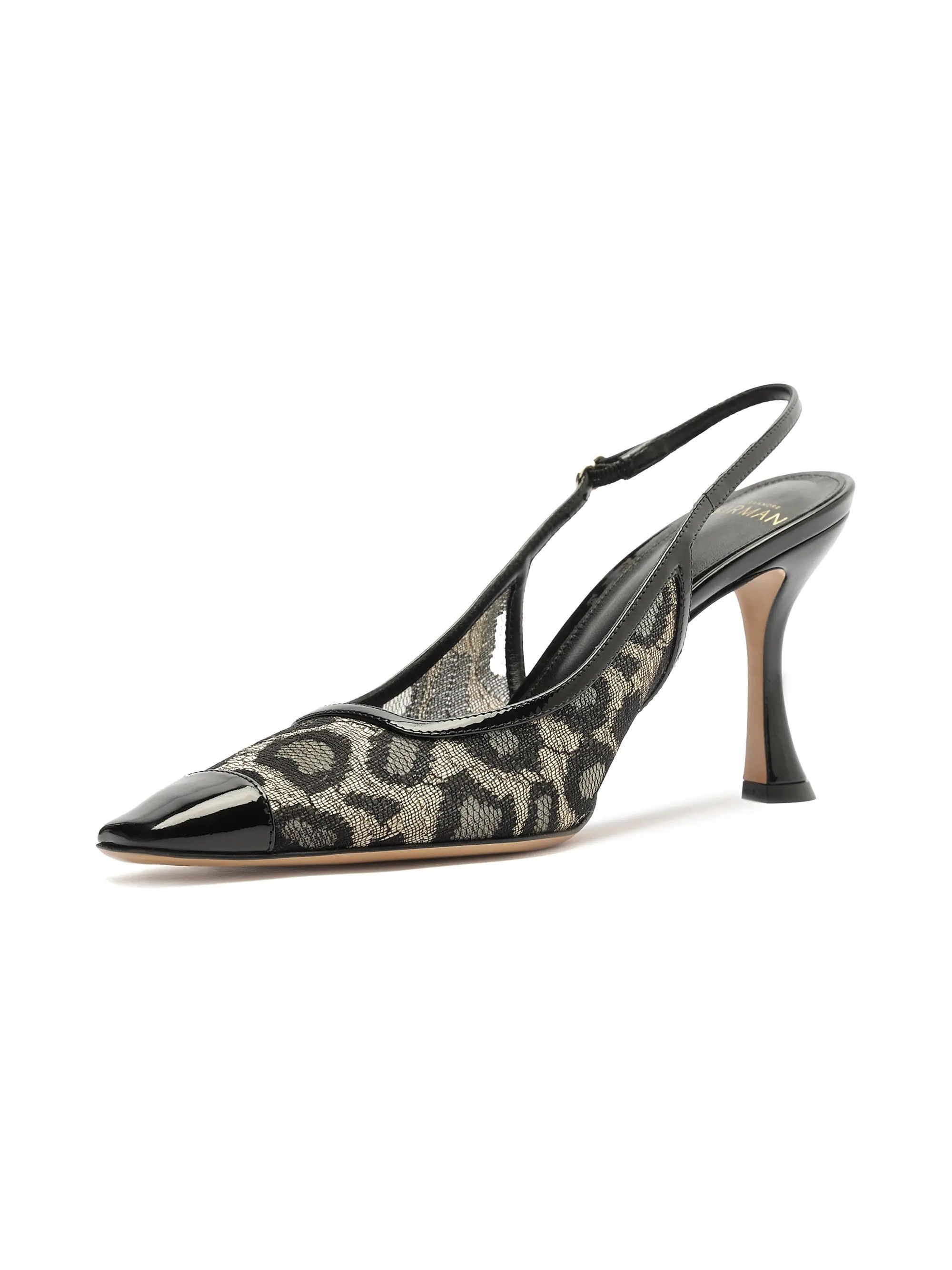 Alexandre Birman os11x1225 Olivia 85MM Printed Slingback Pumps in Black Size US 8.5 / IT 38.5 - 6 Thumbnail