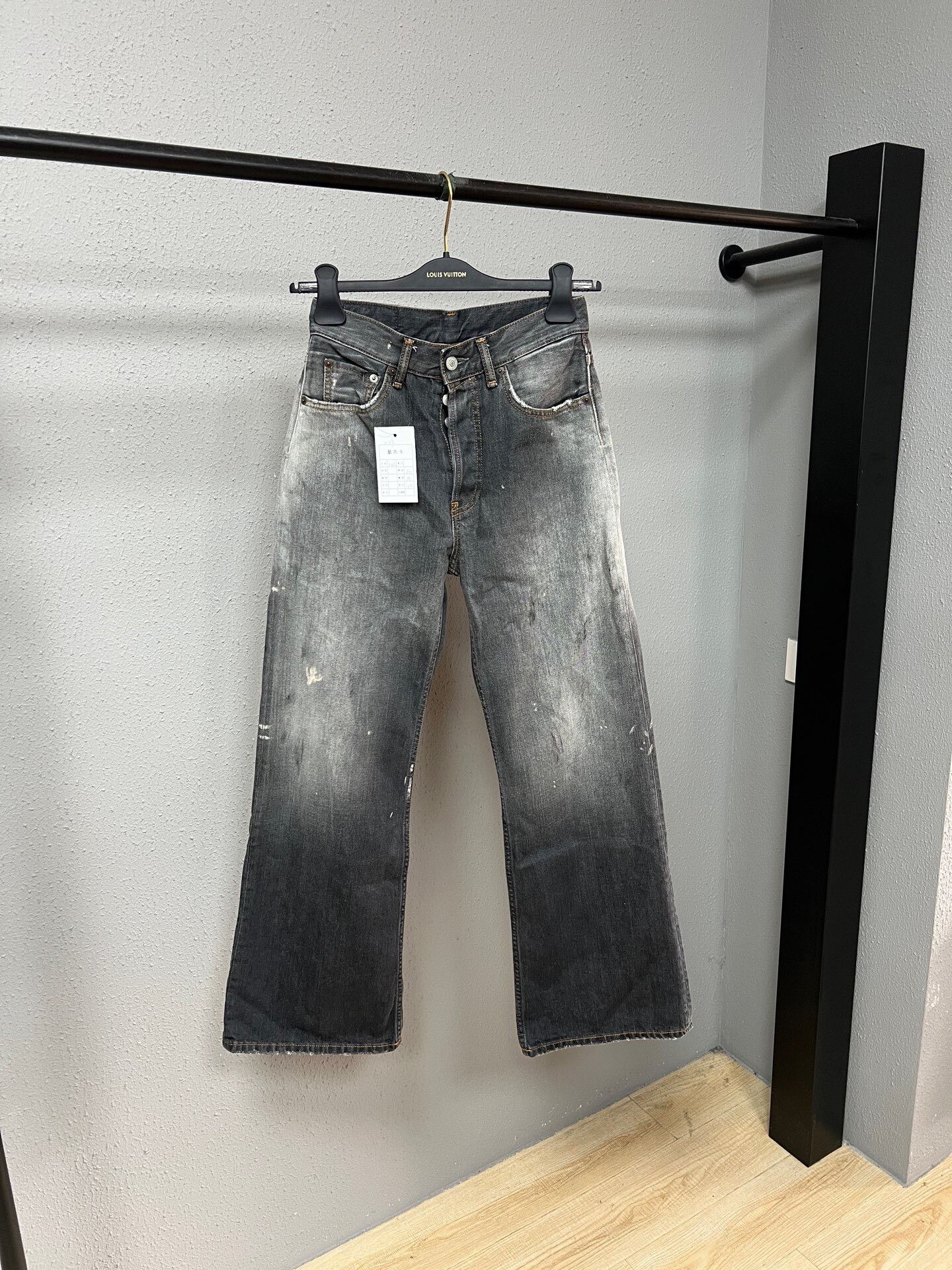 Acne Studios black splatter denim pants Size 24" / US 00 / IT 34 - 1 Thumbnail