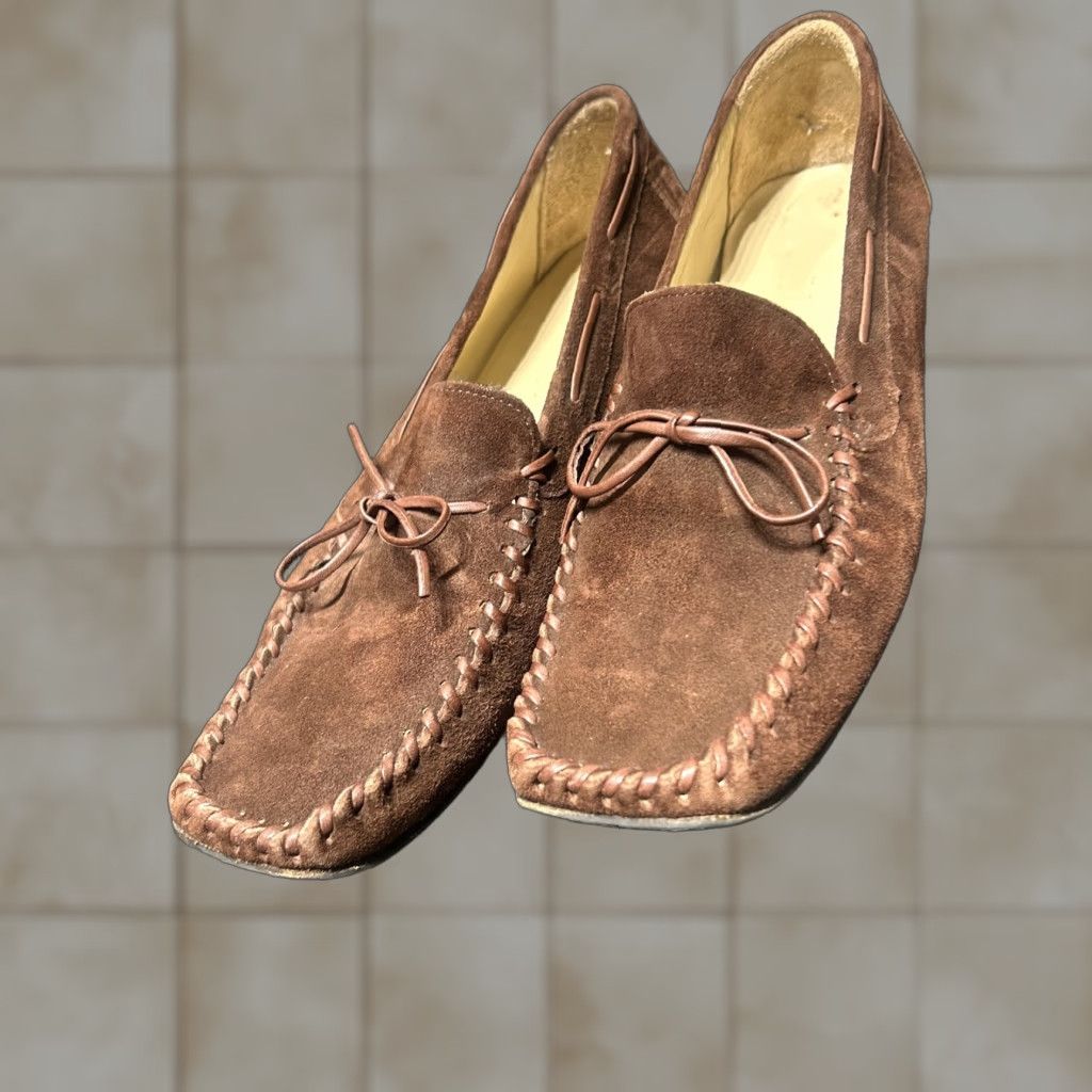 Russell & Bromley Russell & Bromley Women's Square Toe Suede Moc Bow Loafers Brown Size 39 Italy Size US 8 / IT 38 - 1 Thumbnail