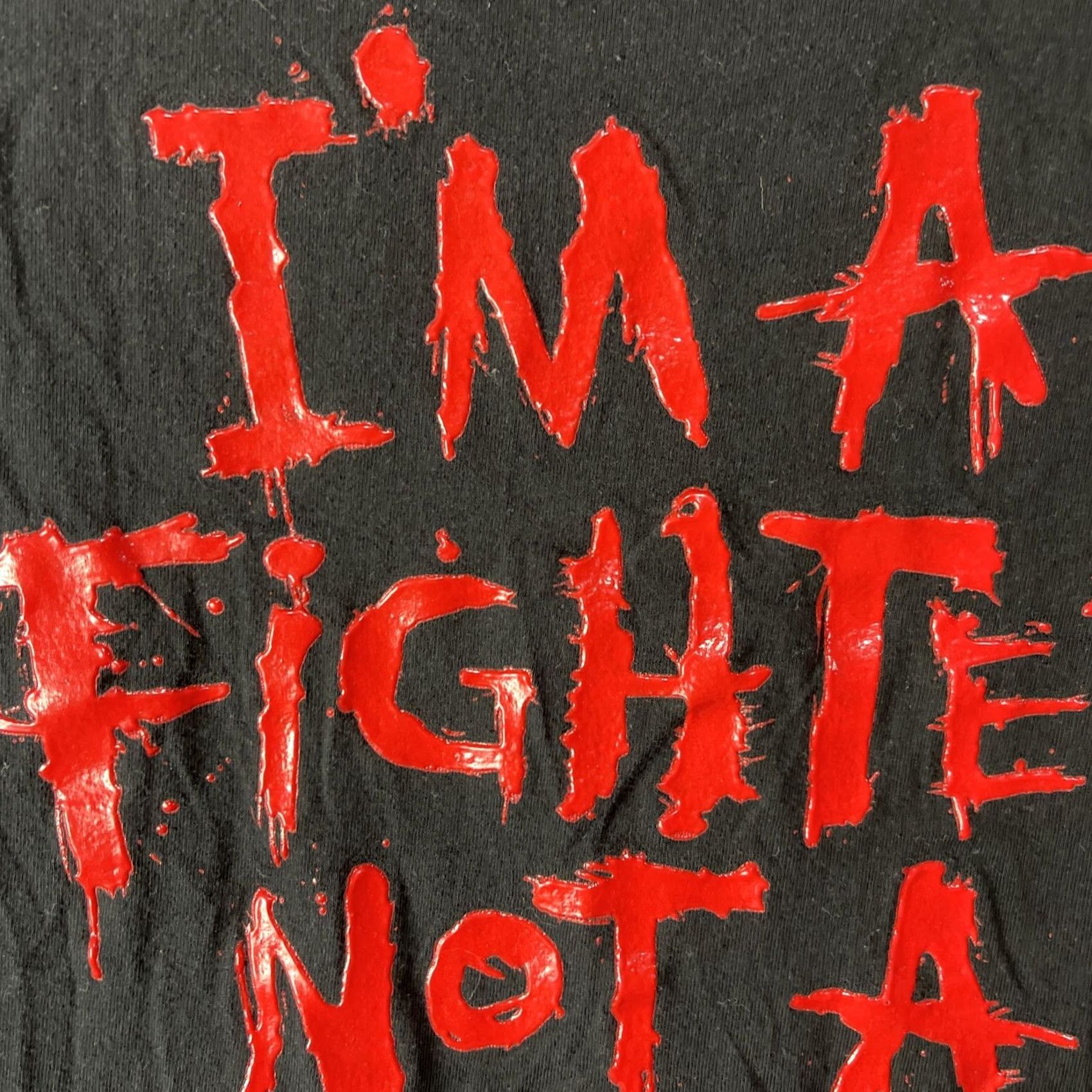 Vintage VINTAGE Halloween Horror Nights Shirt Mens Large Black Im A Fighter Not A Biter Novelty Size US L / EU 52-54 / 3 - 6 Thumbnail