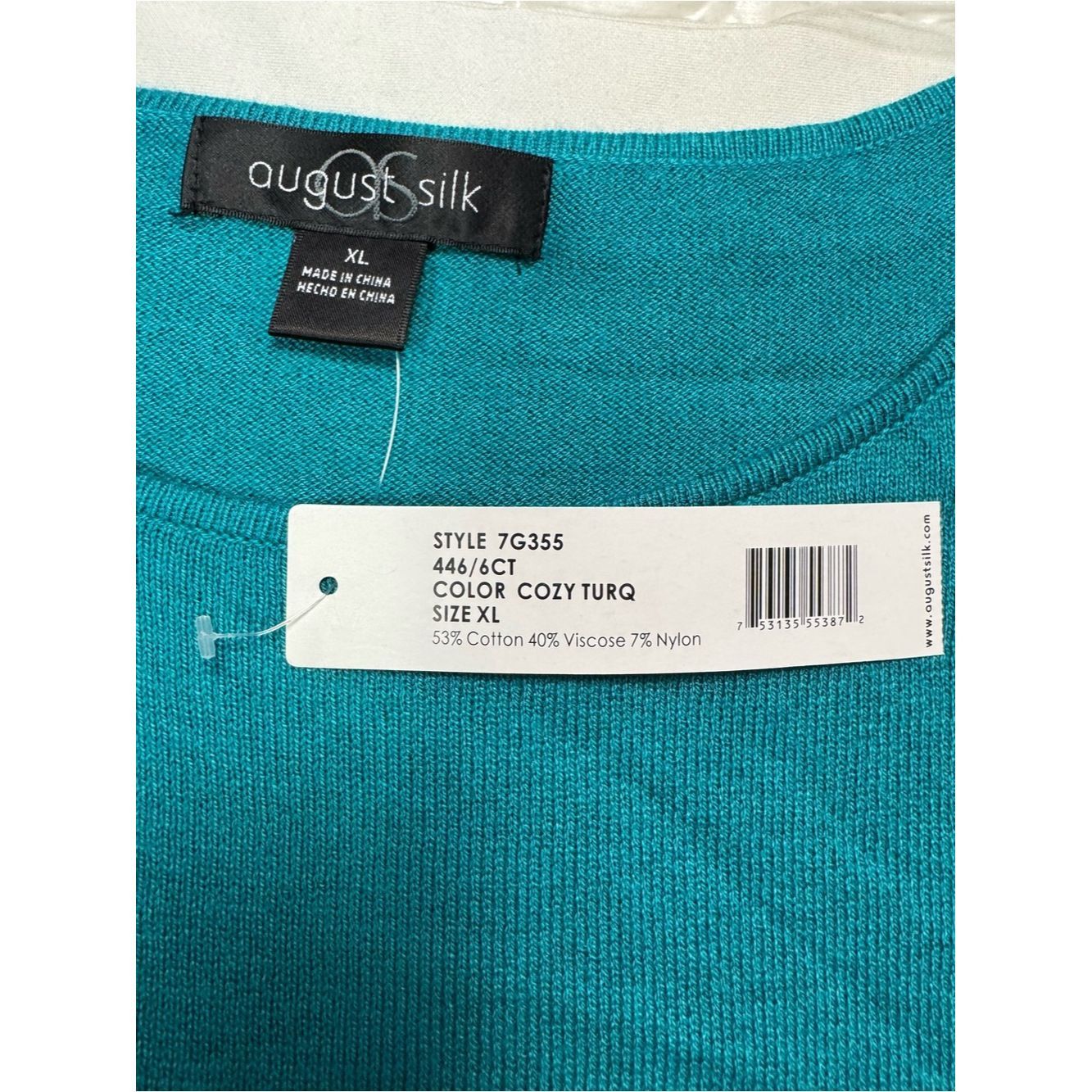 Other NWT New August Silk Teal Crew Scoop Neck Pullover In Cozy T Size XL / US 12-14 / IT 48-50 - 8 Thumbnail