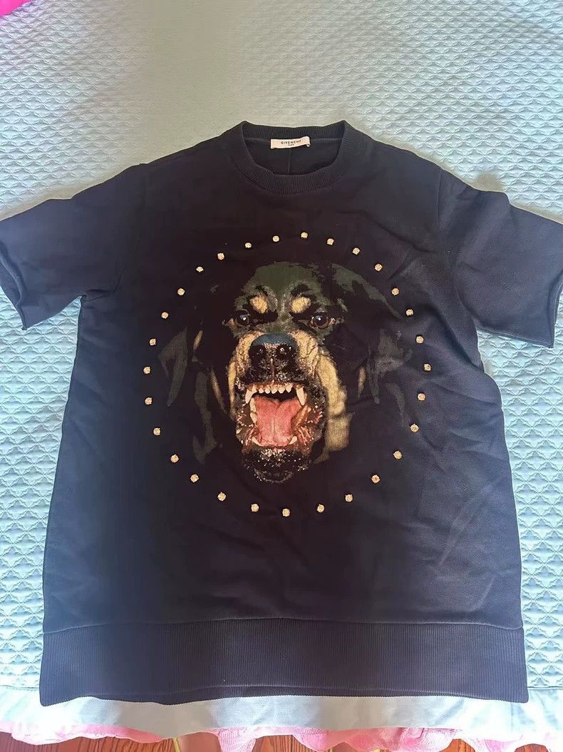 Givenchy Givenchy Diamond-Encrusted Dog Head Heavy T-Shirt Short Sl Size US XS / EU 42 / 0 - 1 Thumbnail