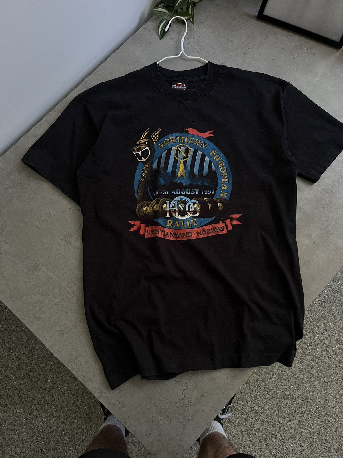 Harley Davidson vintage 1997 HARLEY DAVIDSON Northern European Rally tee Size US M / EU 48-50 / 2 - 1 Thumbnail