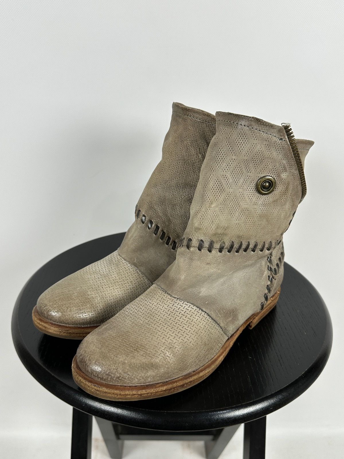 Other A.S.98. Airstep Leather Biker Zip Ankle Boots Size US 7 / IT 37 - 6 Thumbnail