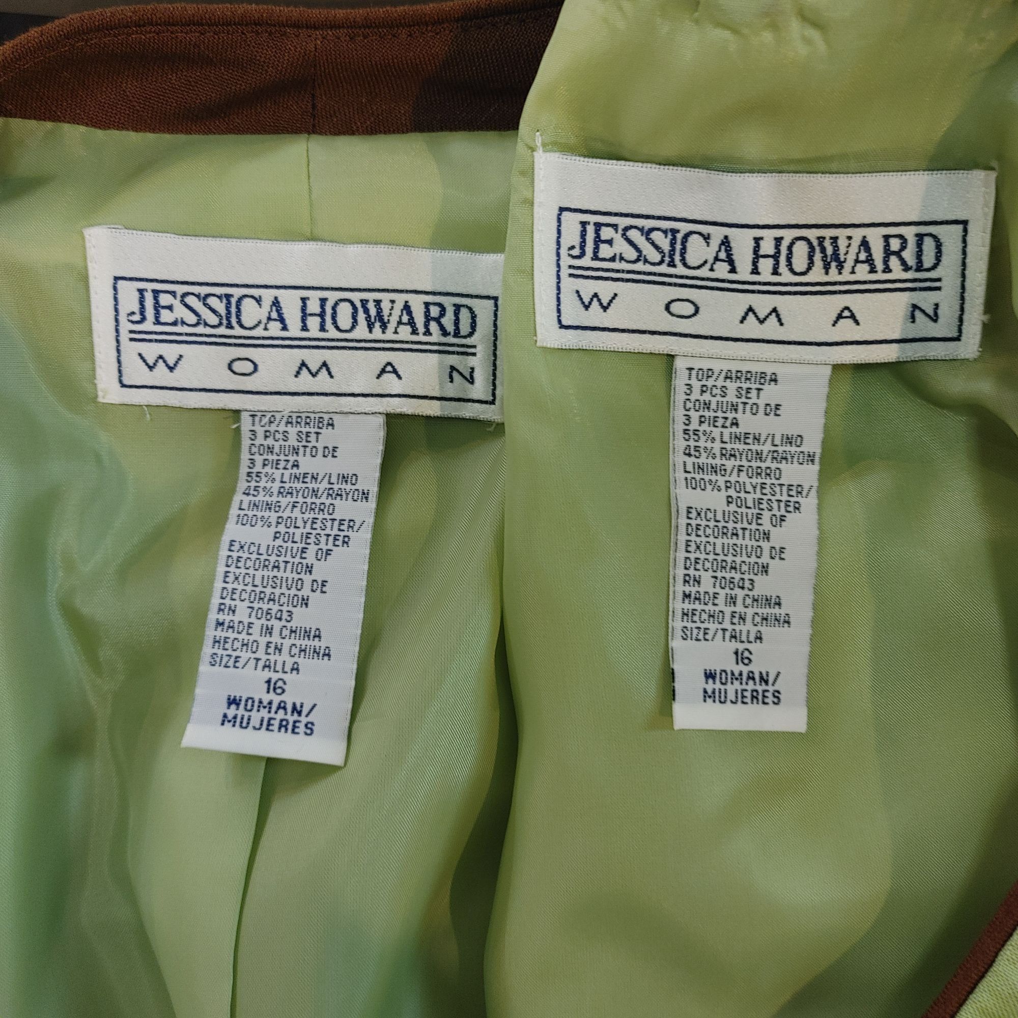 Other Jessica Howard Women's 2 Piece Embroidered Blazer + Blouse S Size XXL / US 16-18 / IT 52-54 - 4 Thumbnail