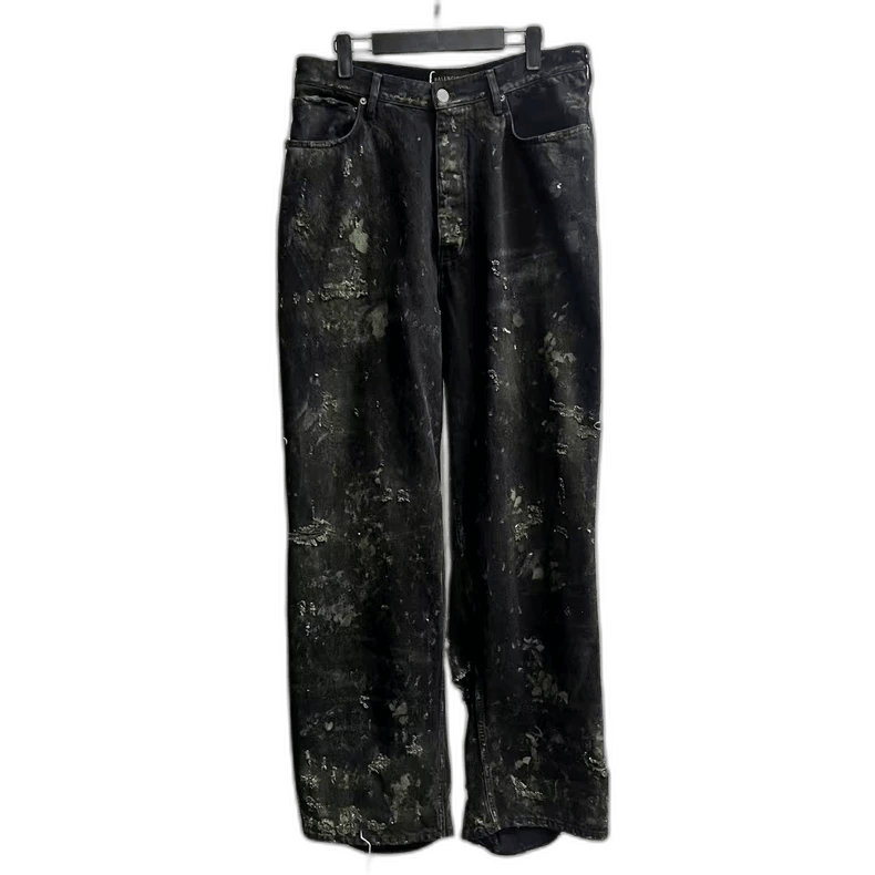 Balenciaga Balenciaga Distressed Denim Pants in Green-2506 Size US 26 / EU 42 - 1 Thumbnail