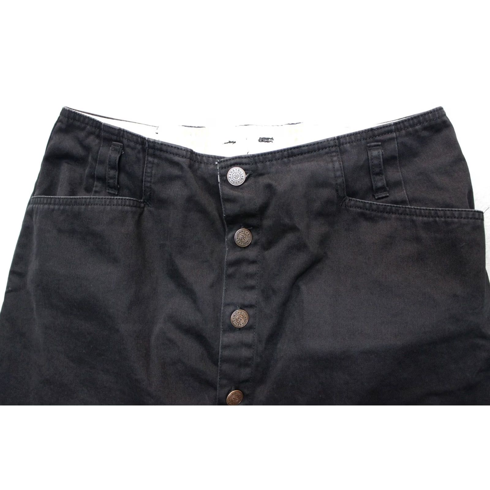 Bill Blass Bill Blass Skirt Womens 10 Black Denim A-Line Long Button Front Pockets Cotton Size 32" / US 10 / IT 46 - 2 Thumbnail