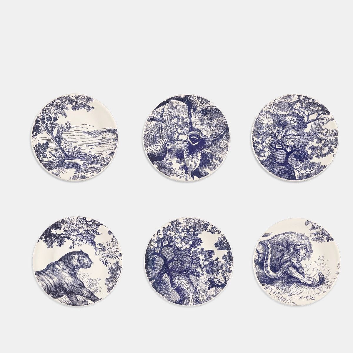Dior o1bcso1str0226 Size:OS/Set Of Six Dessert Plates in Blue Size ONE SIZE - 1 Thumbnail