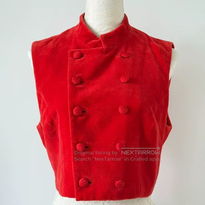 Comme des Garcons Comme Des Garcons Vintage Red Velvet Vest Size M / US 6-8 / IT 42-44 - 5 Thumbnail