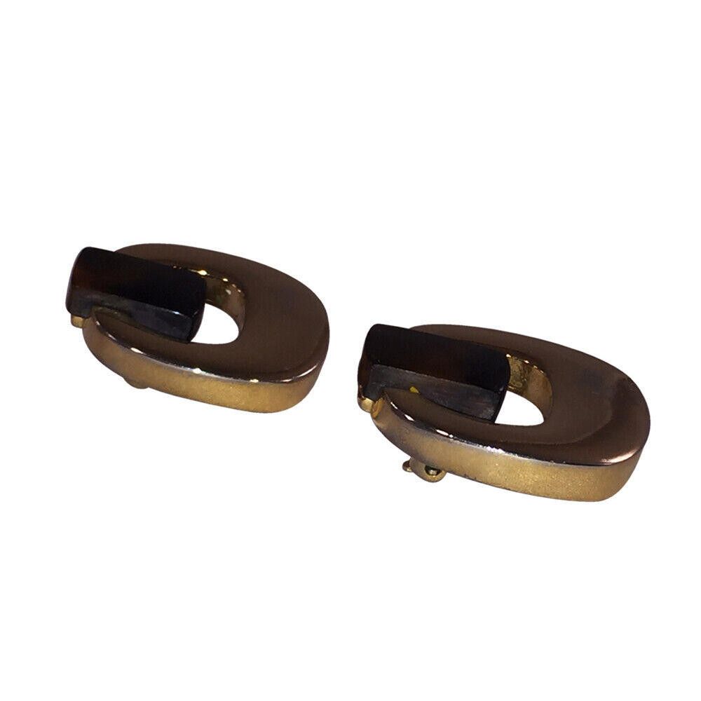 Lanvin Lanvin Paris Oblong Simulated Tortoise Bakelite Earrings Size ONE SIZE - 3 Thumbnail