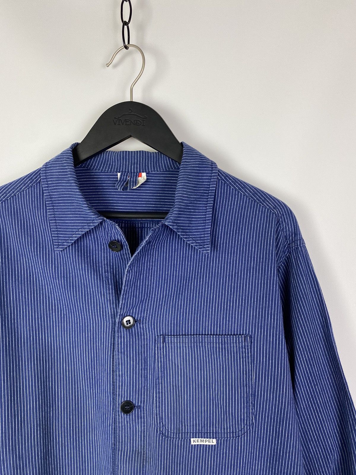 Vintage 90s Vintage Kempel Hickory Stripe Chore Work Over Shirt Size US S / EU 44-46 / 1 - 2 Thumbnail