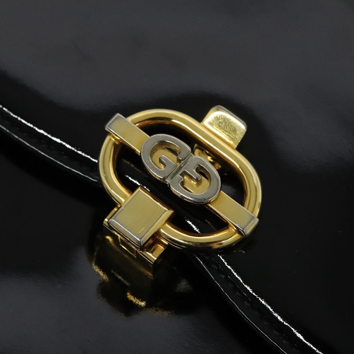 Gucci GUCCI Chain Shoulder Bag Patent Leather Black Gold Size ONE SIZE - 14 Thumbnail