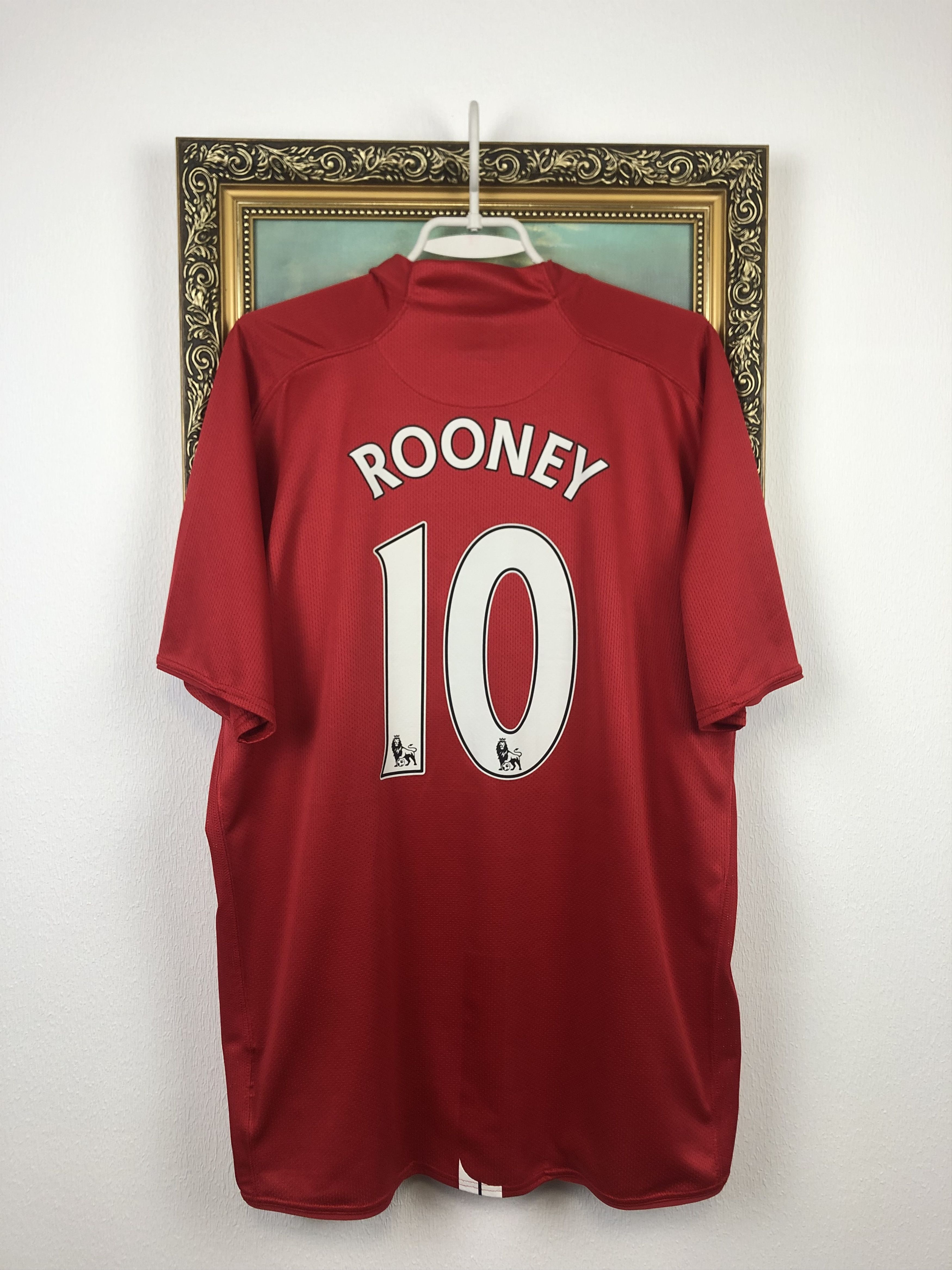 image of Manchester United Football Shirt 2007 Soccer 10 Rooney Nike in Red, Men's (Size 2XL)