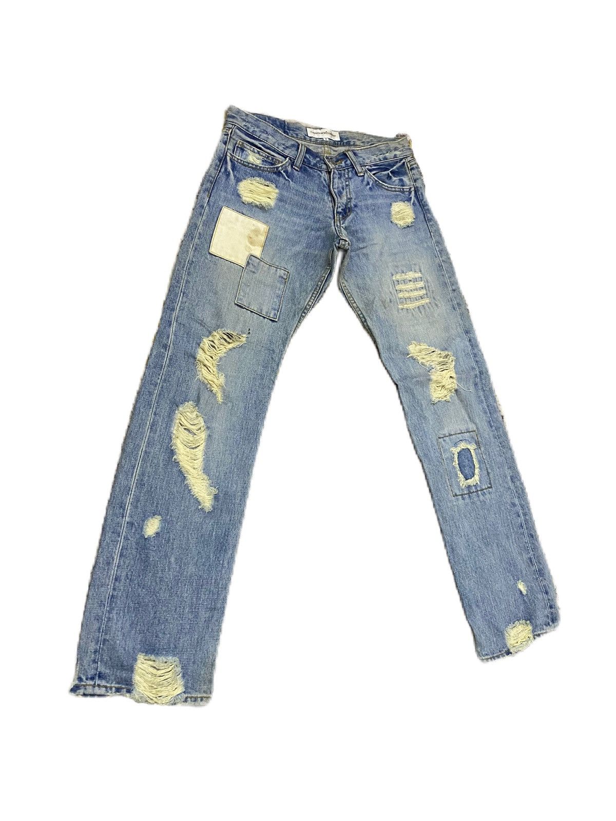 Junya Watanabe Japan Brand Patchwork E Hyphen World Gallery Ripped Design Size US 29 - 6 Thumbnail
