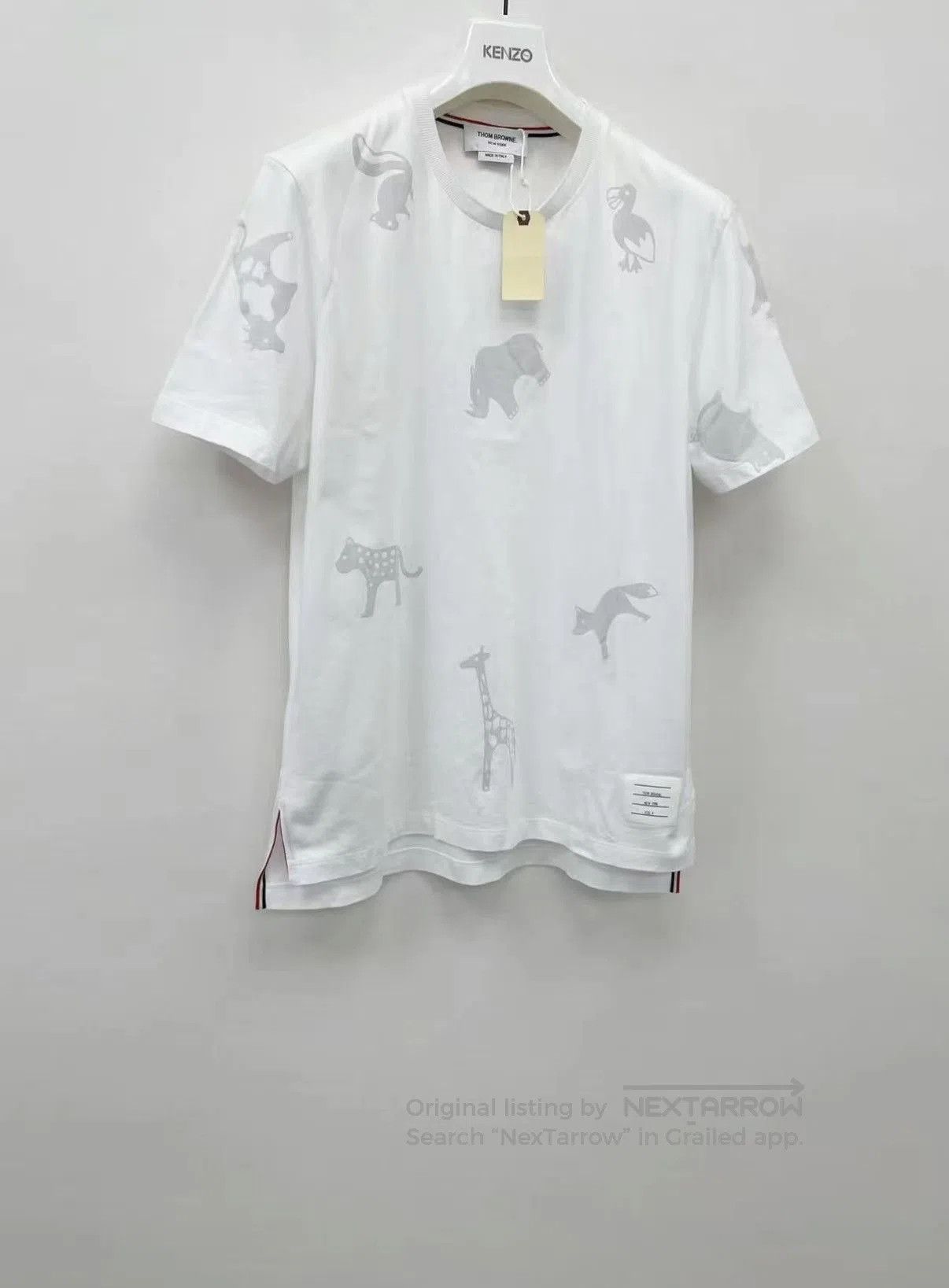 Thom Browne White Animal Print Short Sleeve T. Size US L / EU 52-54 / 3 - 2 Thumbnail