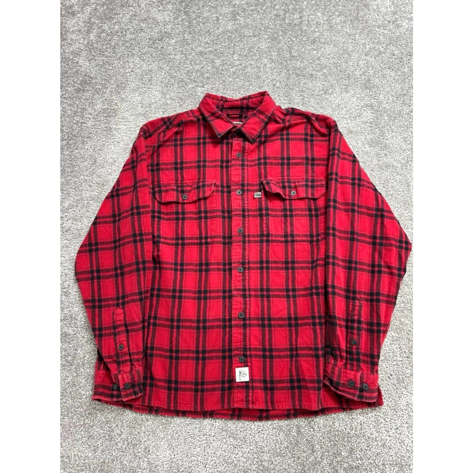 The North Face The North Face Shirt Mens Large Red Plaid Logo Cotton Flannel Pockets Button Up Size US L / EU 52-54 / 3 - 2 Thumbnail