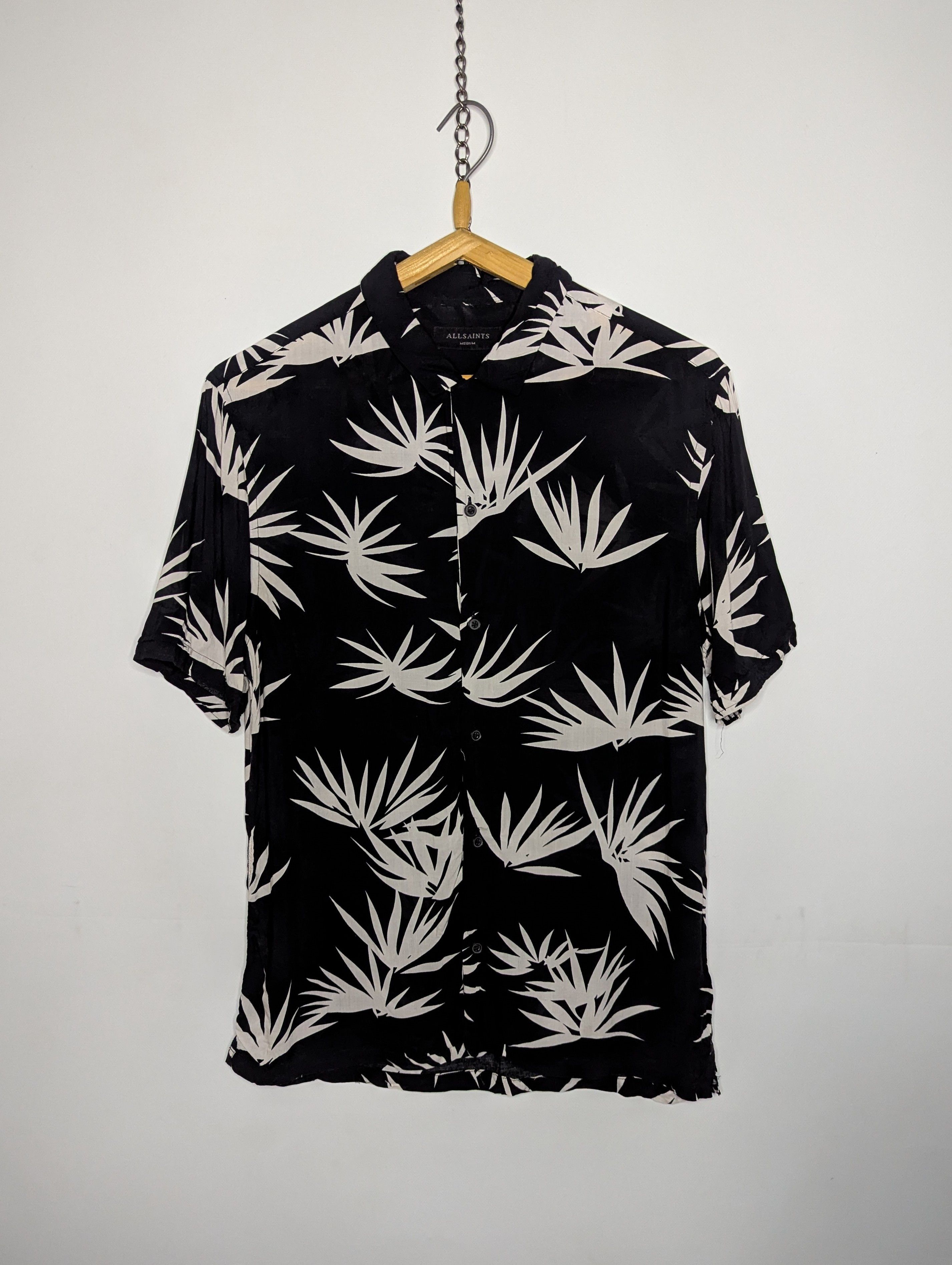 Allsaints ALLSAINTS BHUTAN Men`s Palm Tree Hawaiian Shir Size US M / EU 48-50 / 2 - 1 Thumbnail