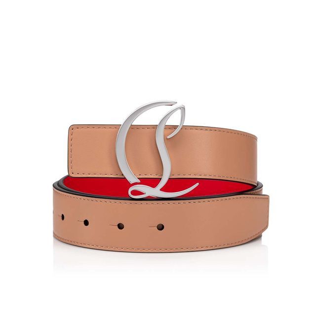 Christian Louboutin oc11z0126 Size: OS/Buckle Leather Belt in Beige Size ONE SIZE - 1 Thumbnail