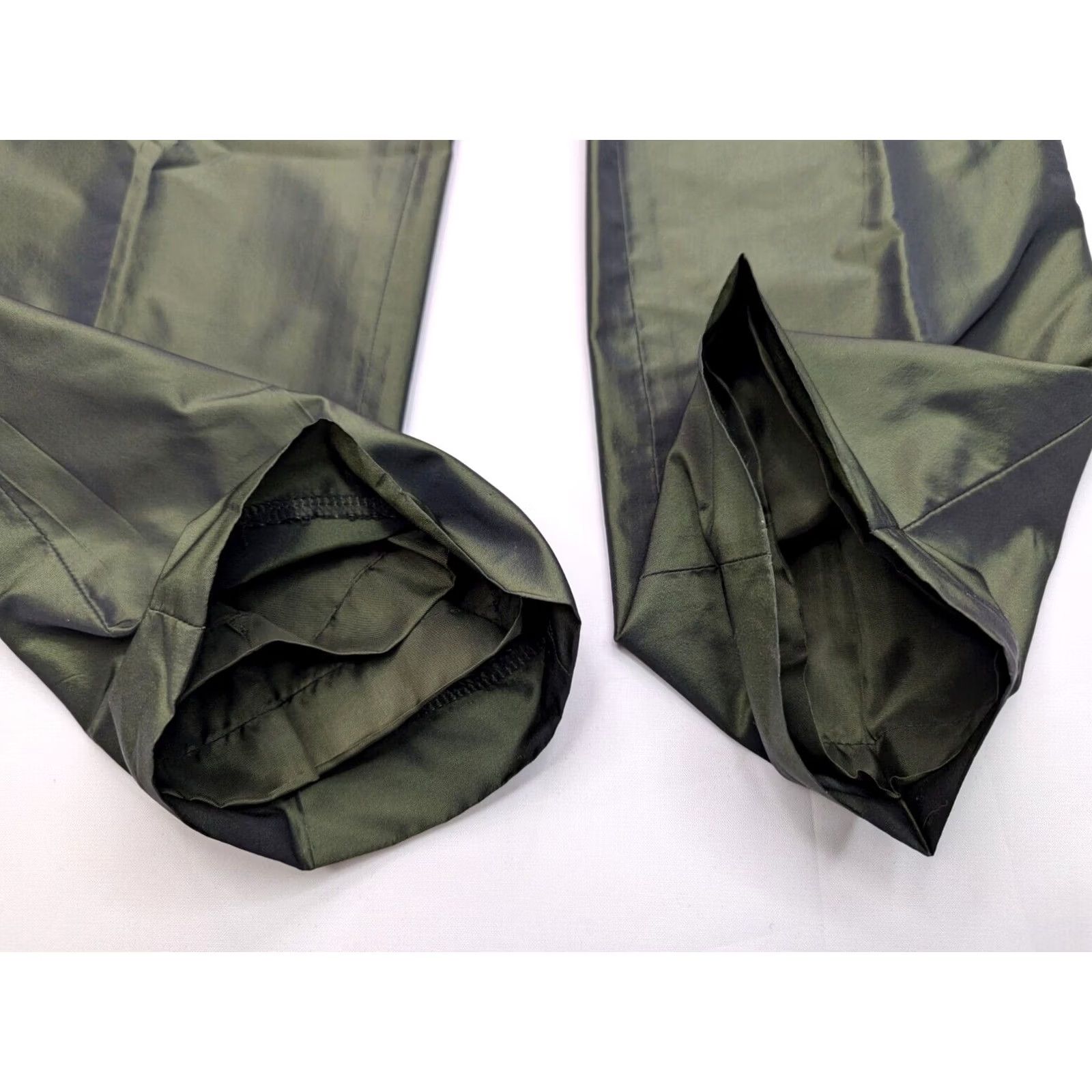 Vintage Carlisle Pants Women Regular Satin Green 29x29 High Rise Straight Front Dress Pants XS-XL Modern City Comfort Breathable Dry Clean Only Size 27" / US 4 / IT 40 - 4 Thumbnail