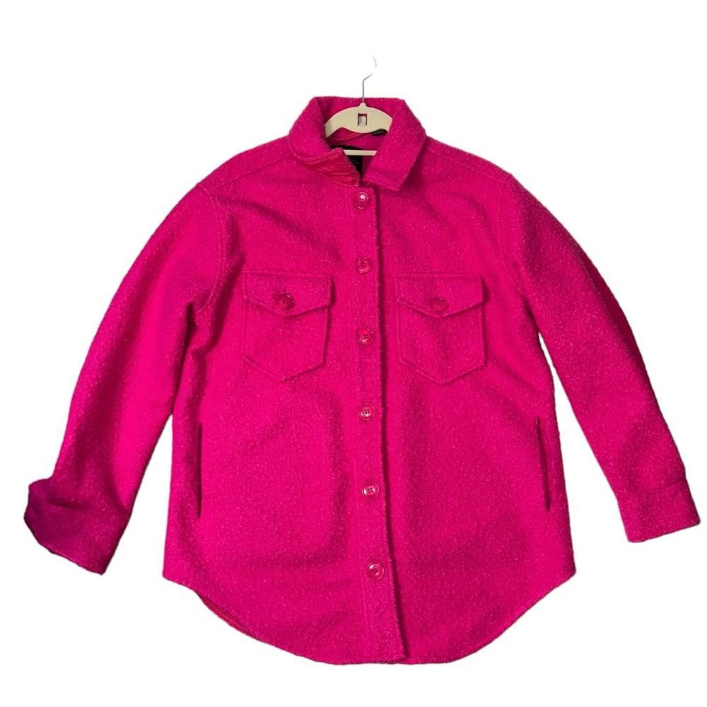 Designer Anthropologie l RD Style Unlined Flash Pink Shacket Medium Size M / US 6-8 / IT 42-44 - 5 Thumbnail