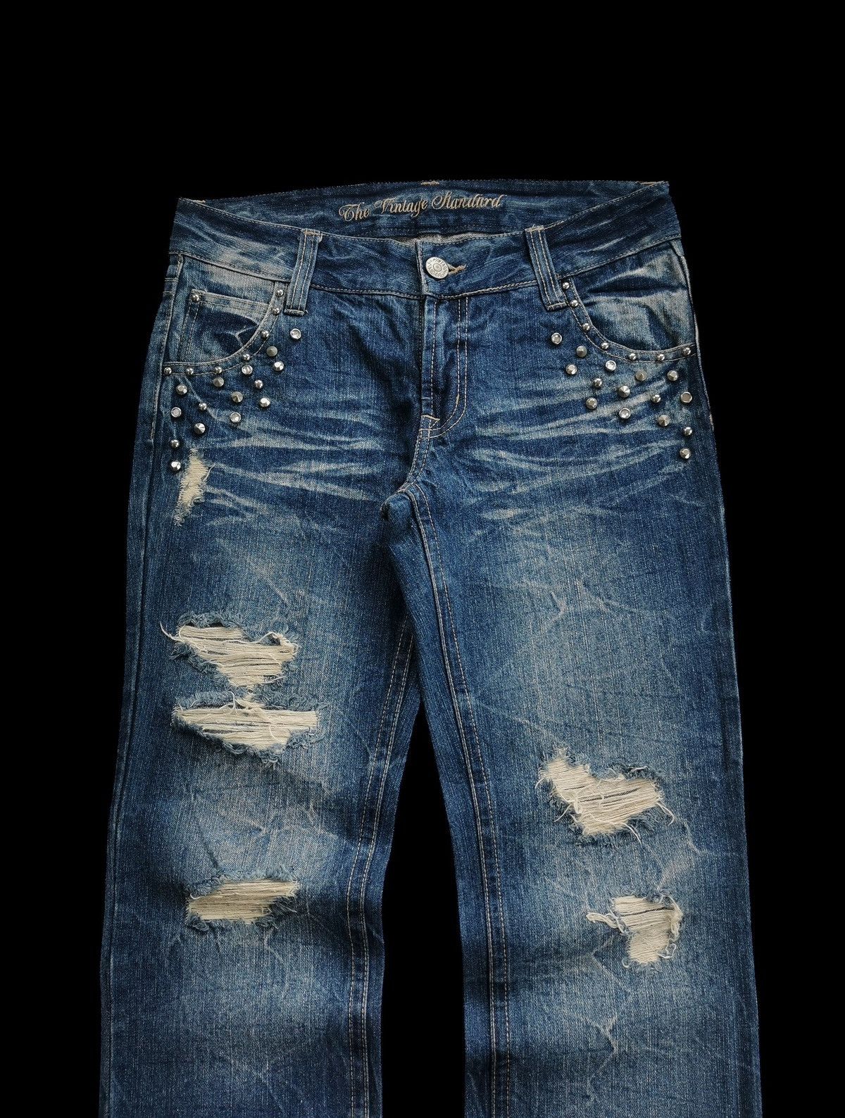 Japanese Brand The Vintage Standard Studded Original Jeans Distressed Denim Size US 32 / EU 48 - 4 Thumbnail