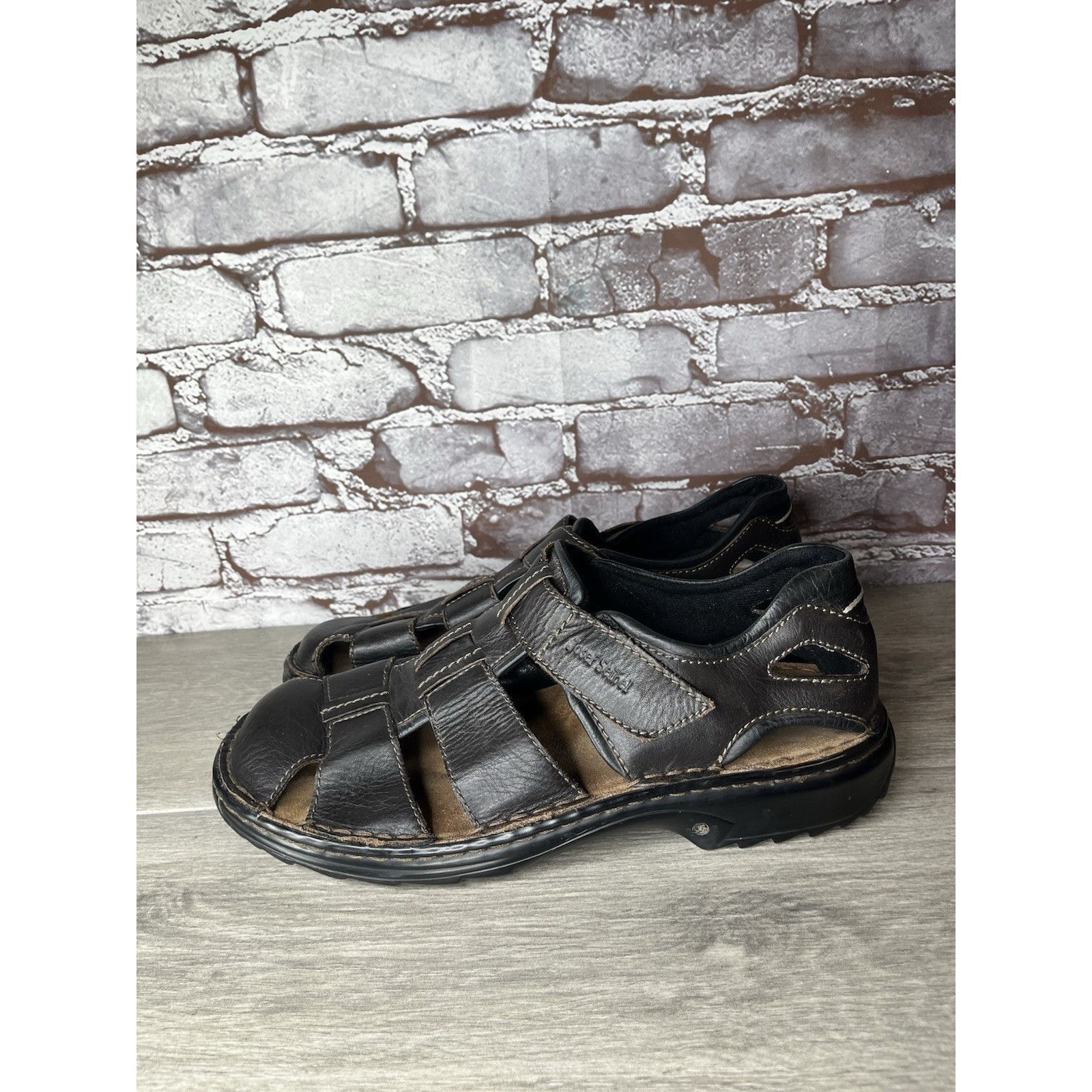 JOSEF SEIBAL Josef Seibel Jeremy Brown Leather Fisherman Strap Sandals Me Size US 12 / EU 45 - 1 Thumbnail