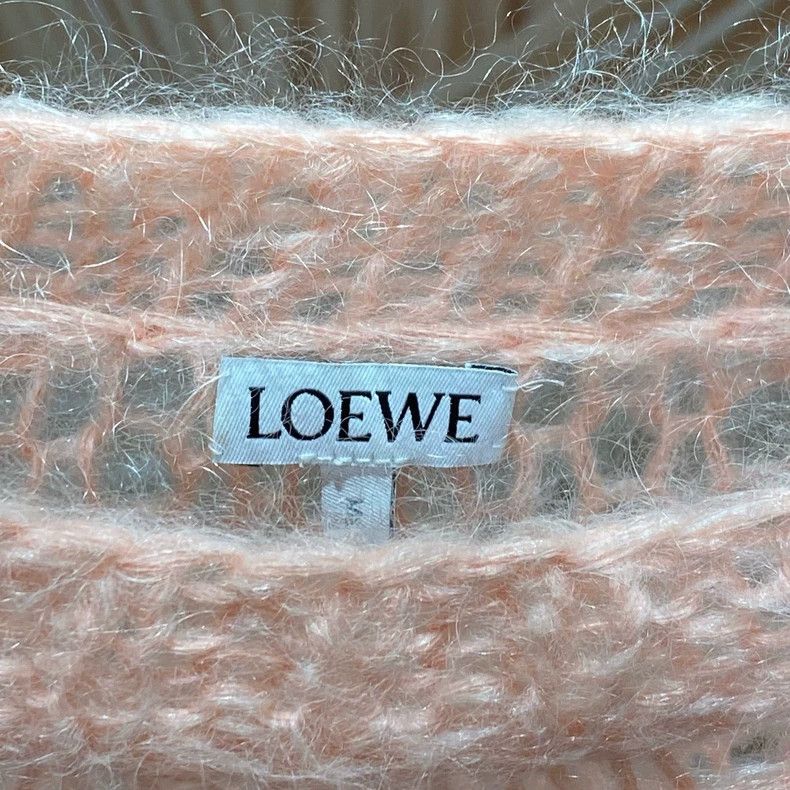 Loewe LOEWE Pink lace front logo cashmere knit sweater Size S / US 4 / IT 40 - 3 Thumbnail