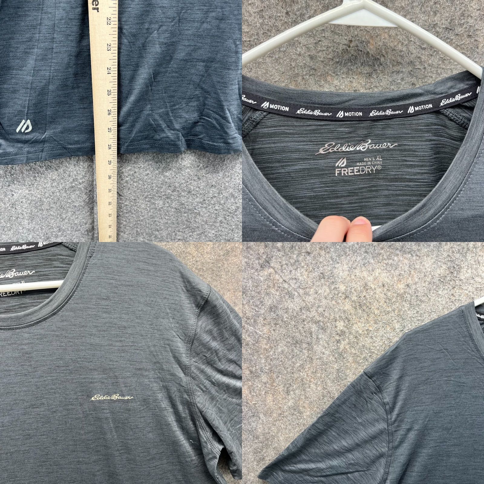 Eddie Bauer VINTAGE not included; Eddie Bauer Shirt Men XL Gray Cotton Crewneck Short Sleeve Logo All Seasons IT IS NOT A VINTAGE item; adjust accordingly Size US XL / EU 56 / 4 - 8 Thumbnail