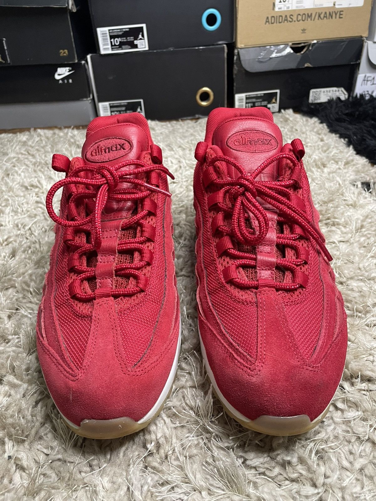 Nike Nike Air Max 95 Premium Gym Red Size US 9 / EU 42 - 4 Thumbnail