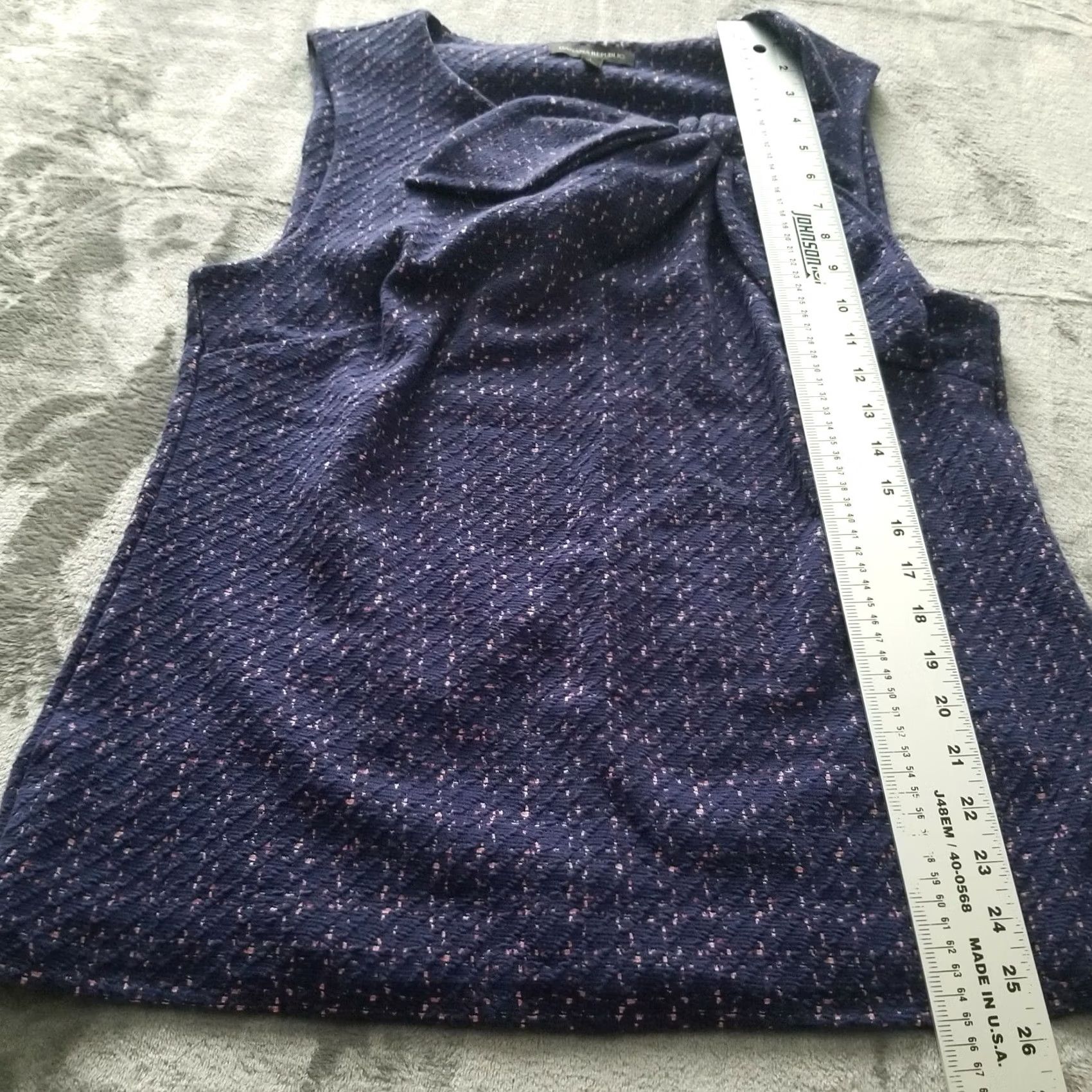 Banana Republic Banana Republic Womens Purple Textured Sleeveless Bow Top Blouse Stretch Large Size L / US 10 / IT 46 - 5 Thumbnail