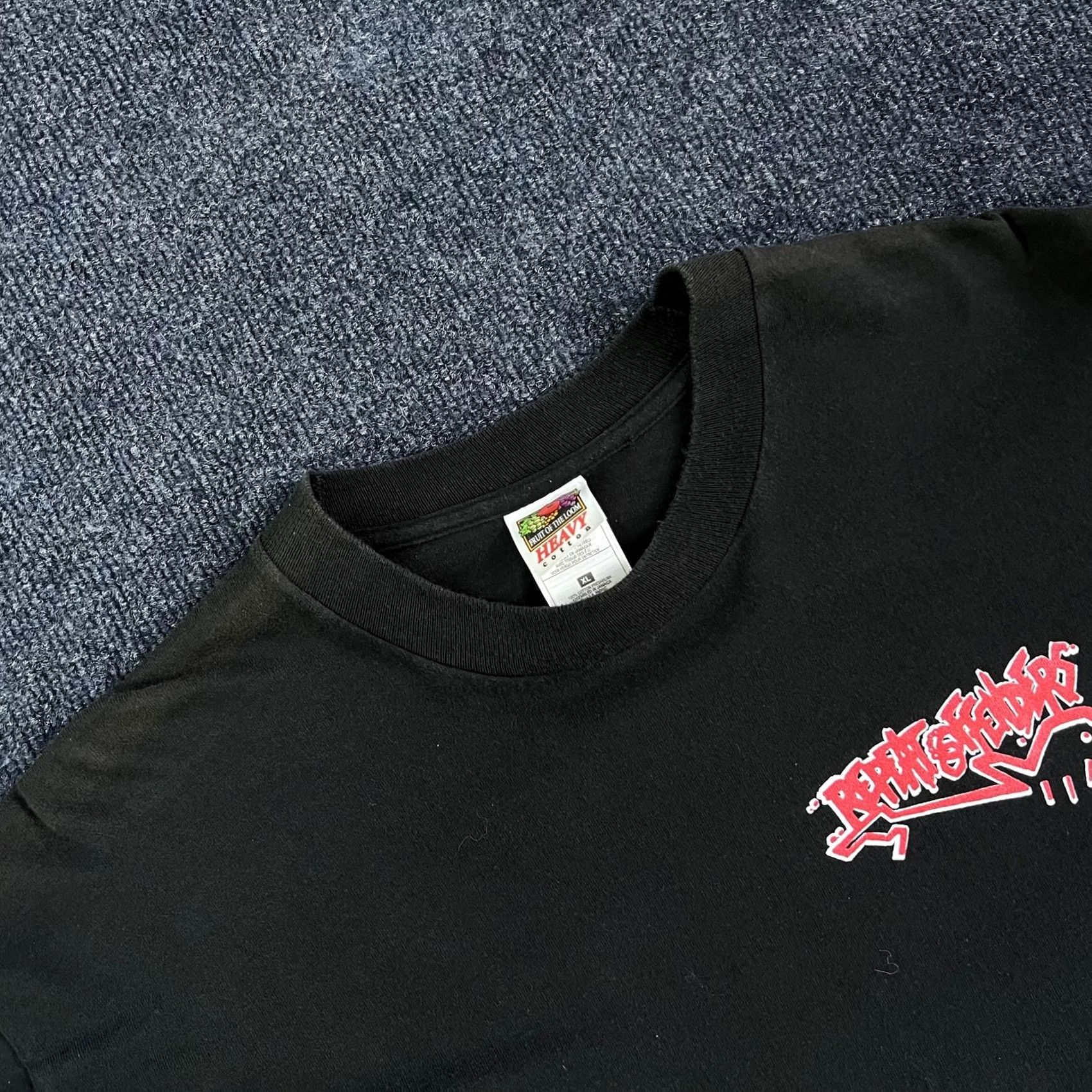 Fruit Of The Loom Vintage Repeat Offenders Shirt Mens XL Black Band Graphic Fruit Of The Loom 90s Size US XL / EU 56 / 4 - 6 Thumbnail