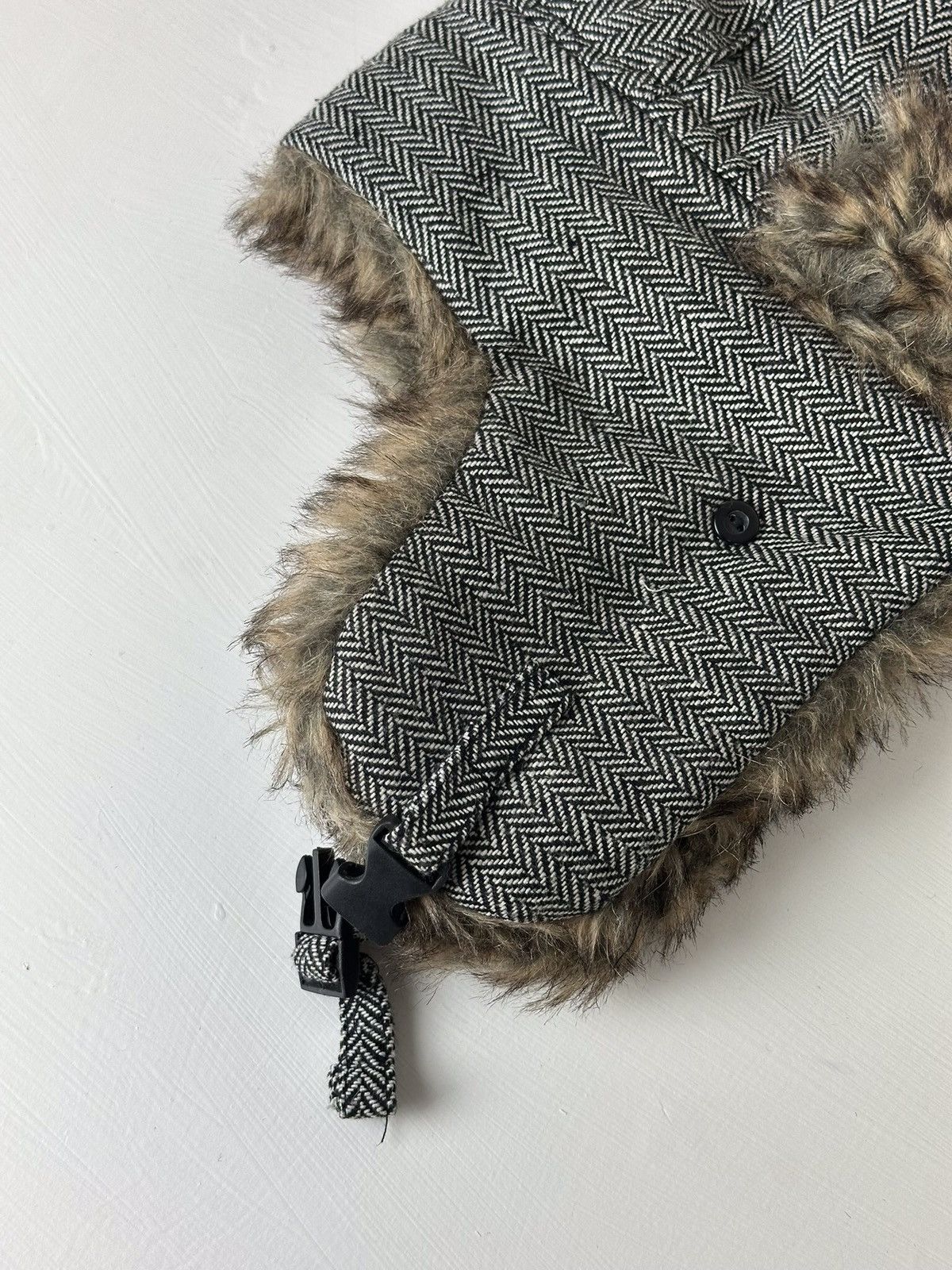 Hysteric Glamour × Vintage Crazy Y2K Mohair Fuzzy Hat Ushanka Punk Huge Size ONE SIZE - 3 Thumbnail