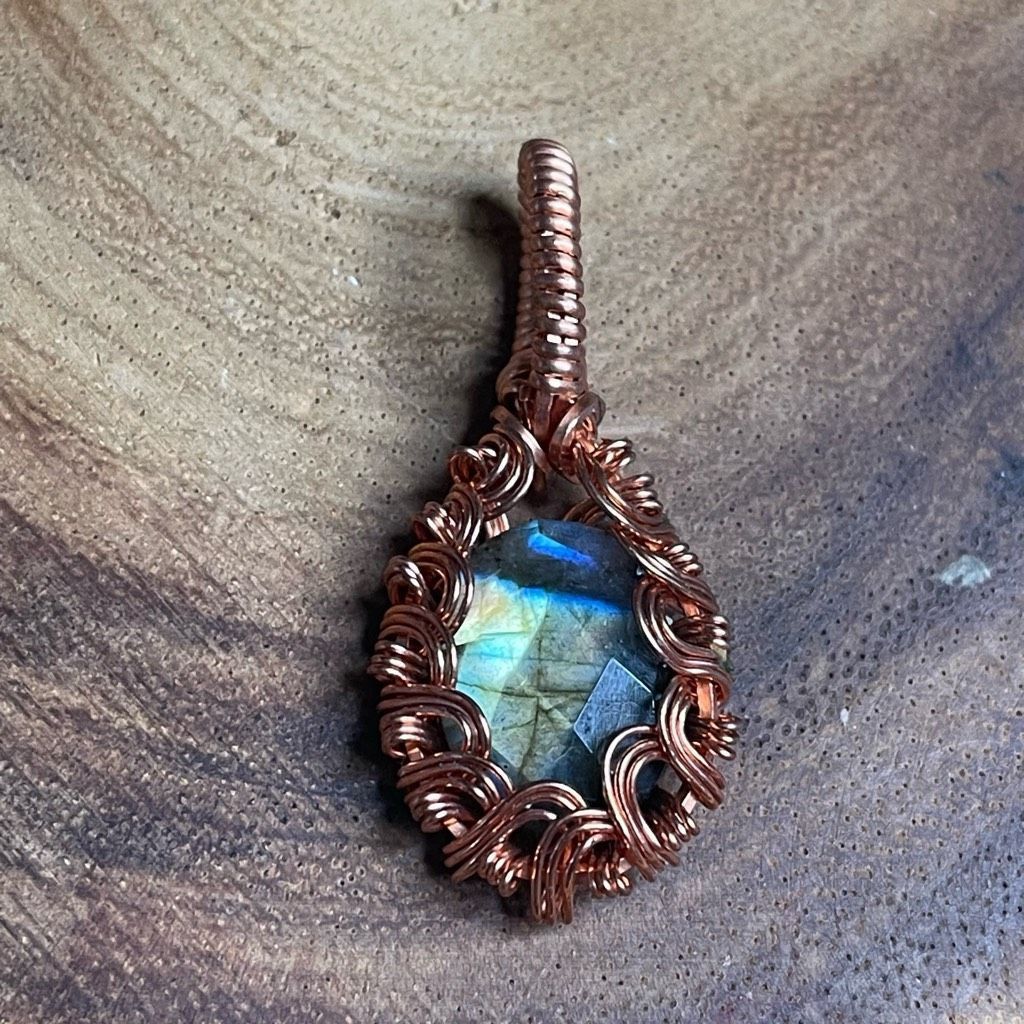Other Hand crafted labradorite flashy reversible pendant wire wrap Size ONE SIZE - 2 Thumbnail