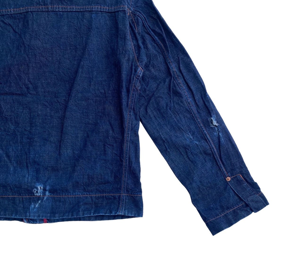 Japanese Brand Vtg 90s KEE DENIM shawl collar jacket distressed design Size US M / EU 48-50 / 2 - 7 Thumbnail