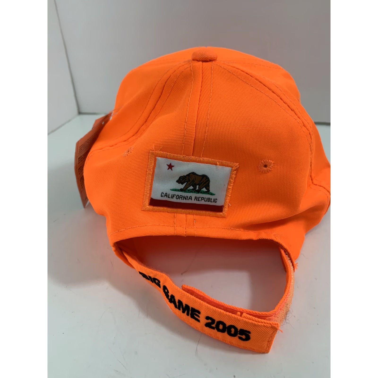 Vintage Mossy Oak Big Game Hunting Hat Orange Safety Adjustable NWT California 2005 Baseball Cap Men Size ONE SIZE - 3 Thumbnail