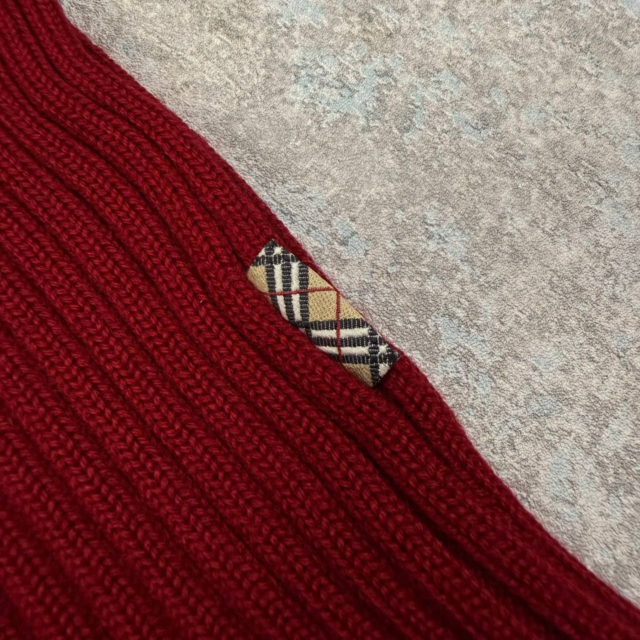 Burberry Burberry Red Knit Ribbed 1/4 Zip Sweater Size XS / US 0-2 / IT 36-38 - 7 Thumbnail