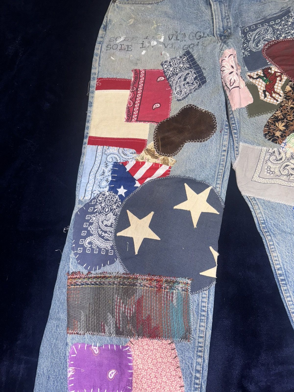 Other Sole In Viaggio Patchwork Levi’s Pants Size US 34 / EU 50 - 4 Thumbnail