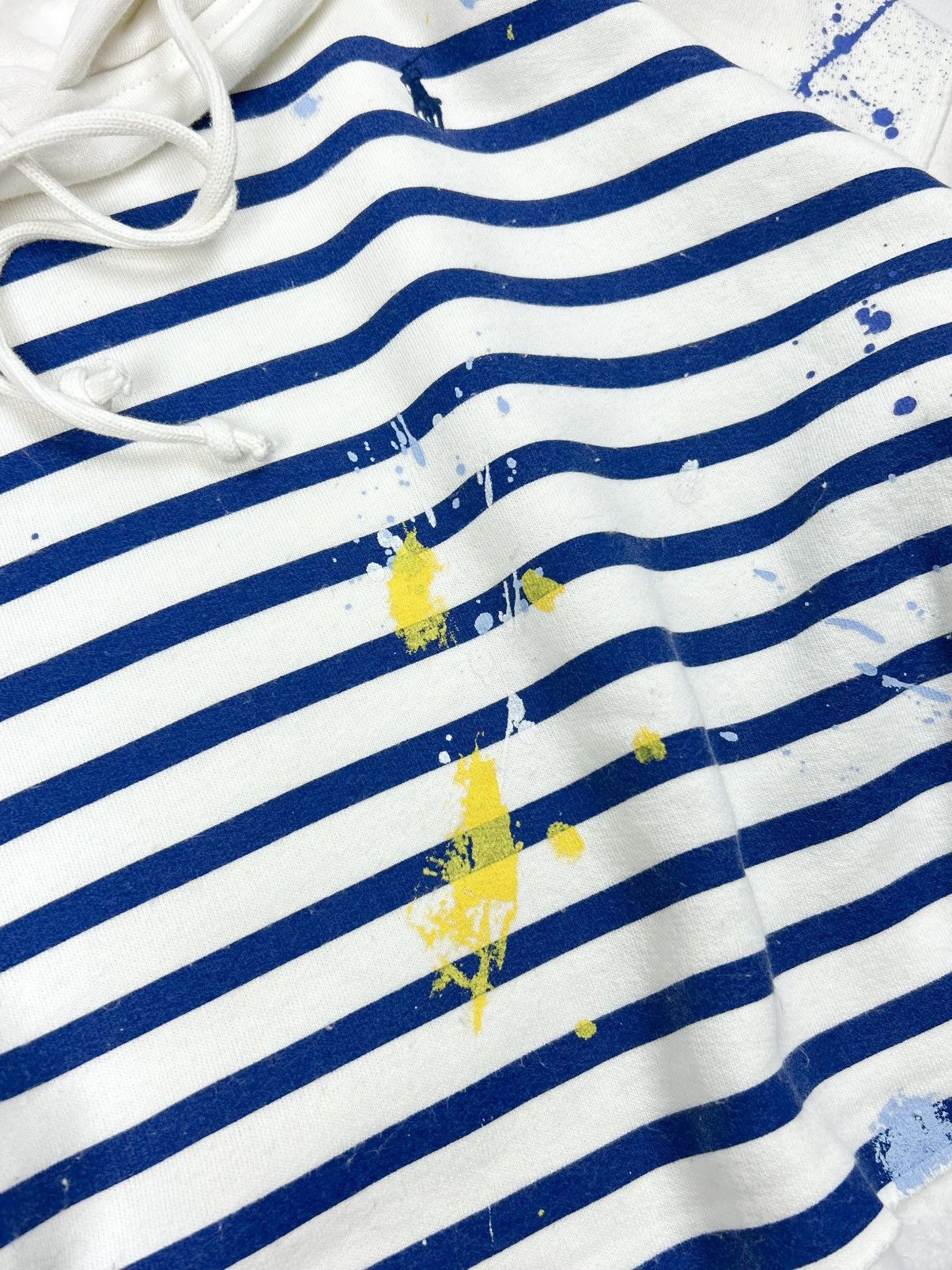 Denim & Supply Ralph Lauren Denim & Supply Ralph Lauren Cropped Striped Paint Hoodie Y2K Size L / US 10 / IT 46 - 14 Thumbnail