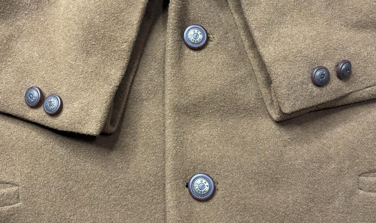 Gap VTG GAP Blazer Jacket Mens Medium 44R Wool Brown Tweed 90s Size 38R - 7 Thumbnail