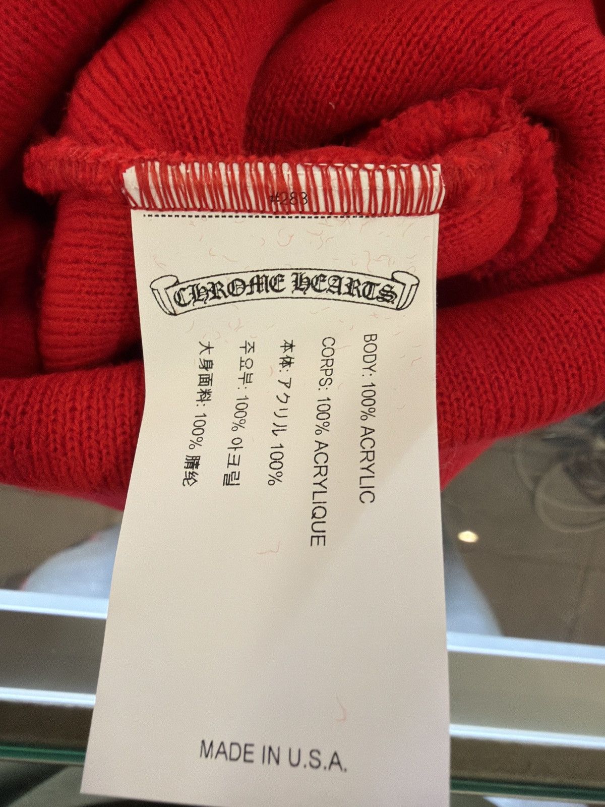Chrome Hearts CHROME HEARTS LOGO BEANIE RED Size ONE SIZE - 2 Thumbnail