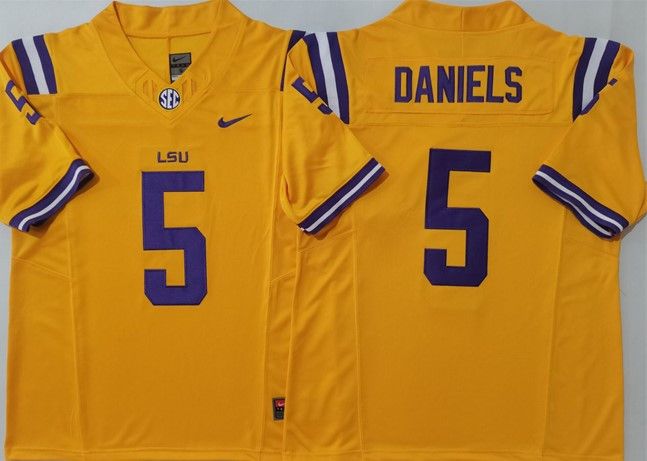 Other Men's LSU Tigers #5 Jayden Daniels Yellow Jersey Size US S / EU 44-46 / 1 - 1 Thumbnail