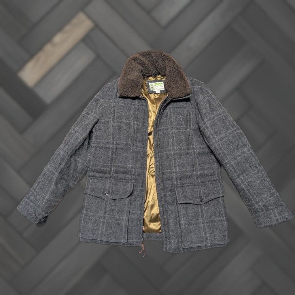 Eddie Bauer VINTAGE Eddie Bauer Coat Men M Gray Wool Goose Down EB550 Yukon Windowpane Pattern Modern Slim Fit Size US M / EU 48-50 / 2 - 1 Thumbnail