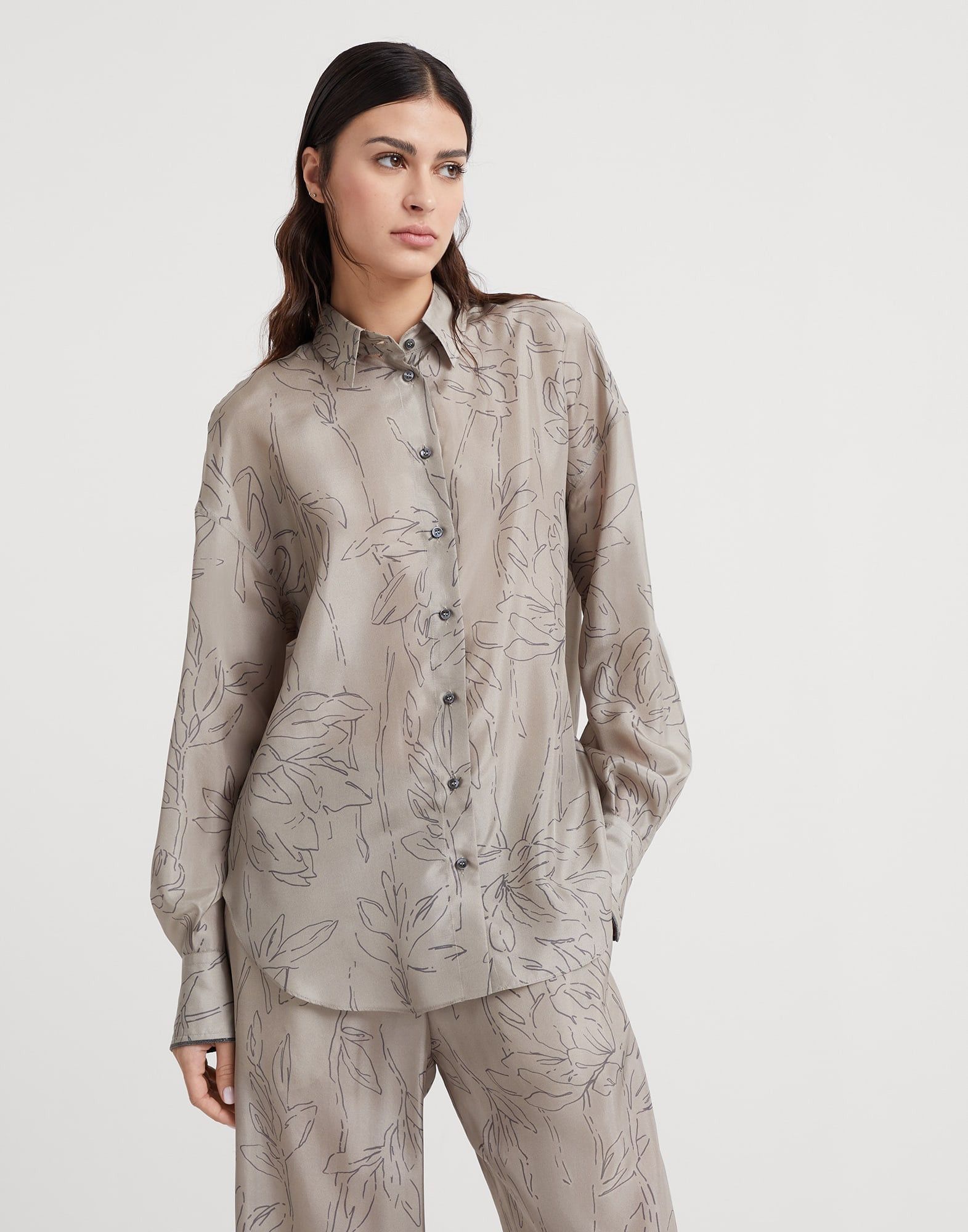 Brunello Cucinelli o1w1db10825 Blouse in Light/Pastel Brown Size S / US 4 / IT 40 - 1 Thumbnail