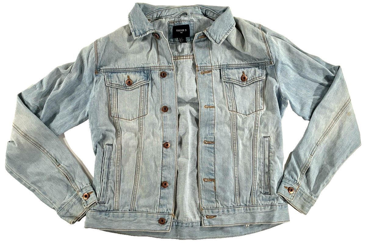 Forever 21 Forever 21 Denim Trucker Jacket Mens S Boxy Cut Casual Coat Size US S / EU 44-46 / 1 - 1 Thumbnail