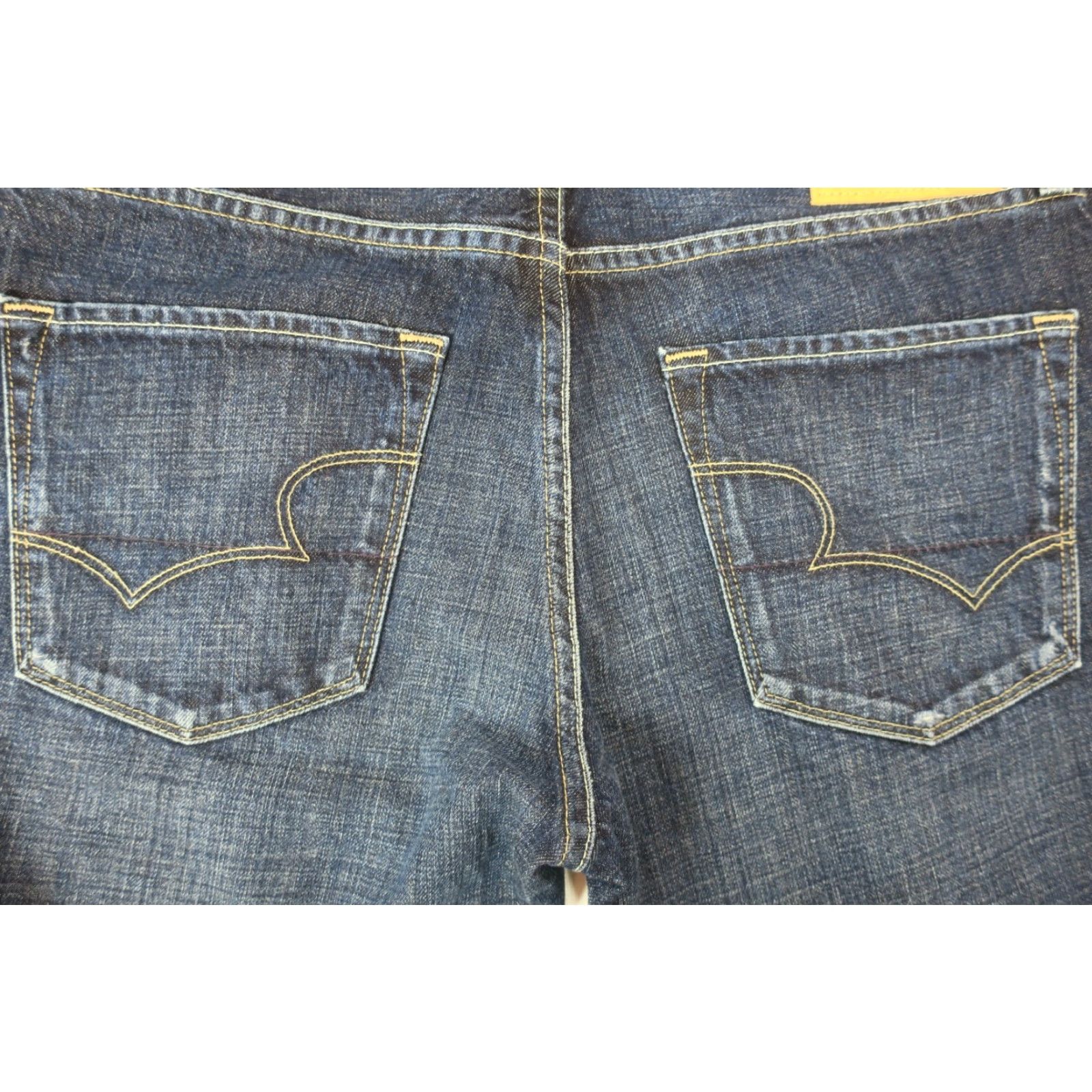 BIG STAR Division Straight Jeans Men 32x34 Denim Distressed Dark Wash NWT NEW Sample 34 Inseam 34 Youth?
