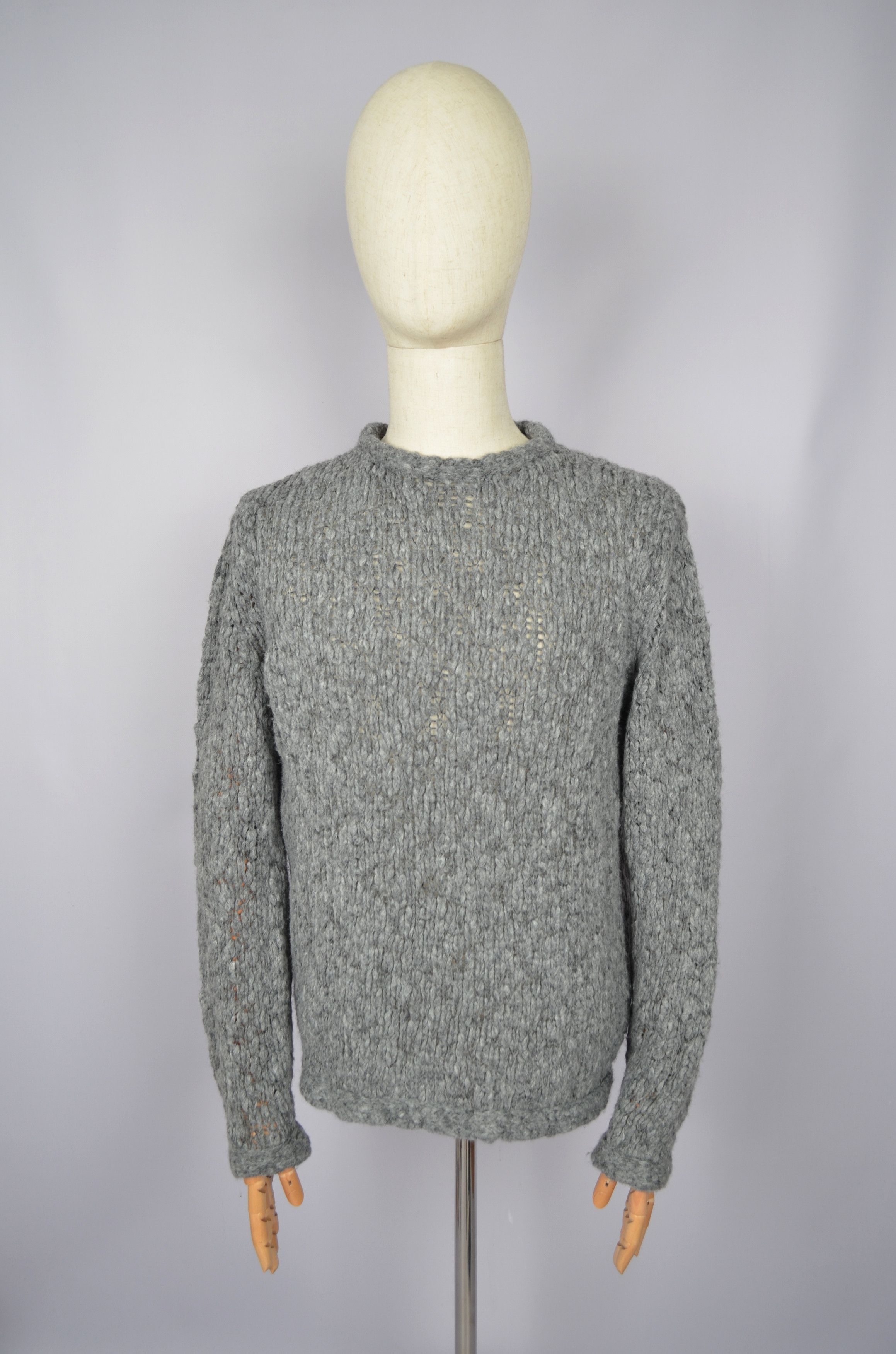 Designer × YMC YMC You Must Create Knit Grey Wool Blend Crew Neck Sweater Size US S / EU 44-46 / 1 - 1 Thumbnail