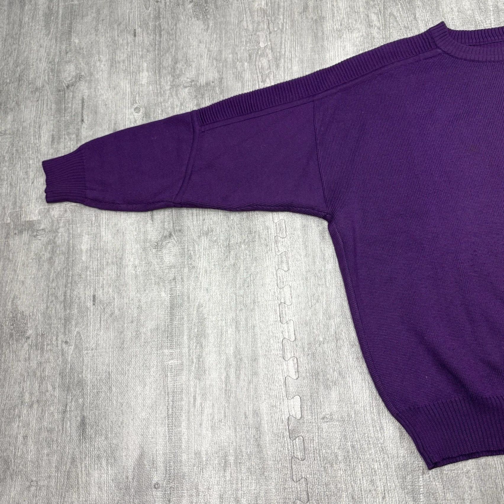 Vintage VINTAGE Warner Bros. Logo Knit Sweater Shirt Large Purple Unisex Adults Crew Neck Embroidered Pullover Han/WB Crew 90s/College/Geek Theme Mens Womens Size L / US 10 / IT 46 - 5 Thumbnail