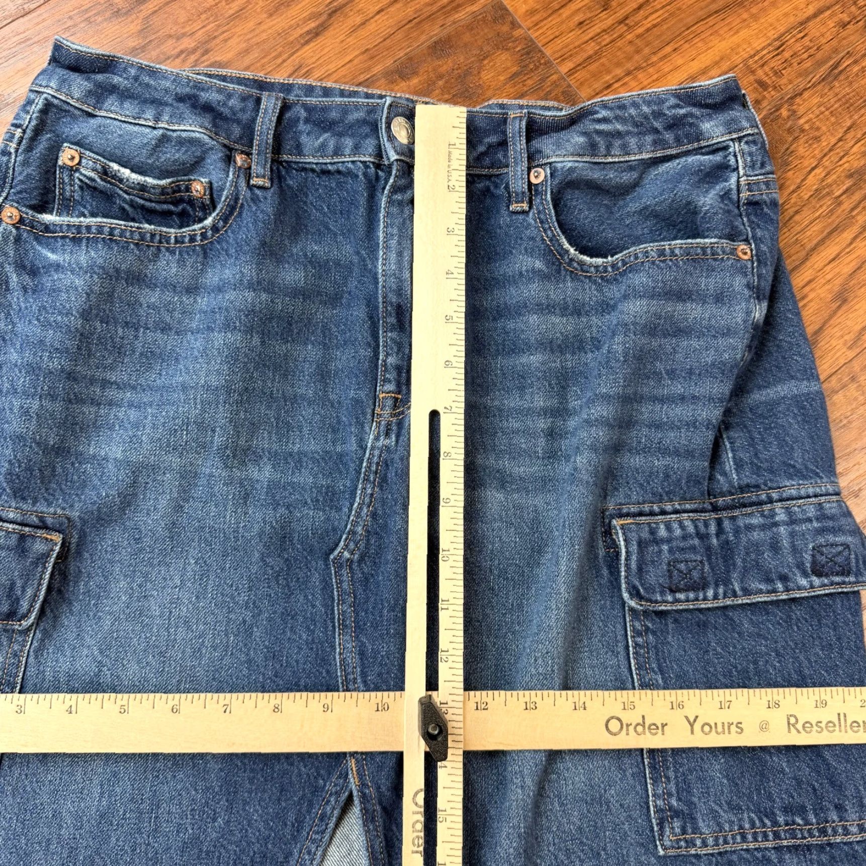 American Eagle Outfitters American Eagle Outfitters Jeans Skirt Womens 12 Low Rise Dark Wash Denim Midi Maxi Slit Pockets Blue Regular 31x34 Size 34" / US 12 / IT 48 - 4 Thumbnail