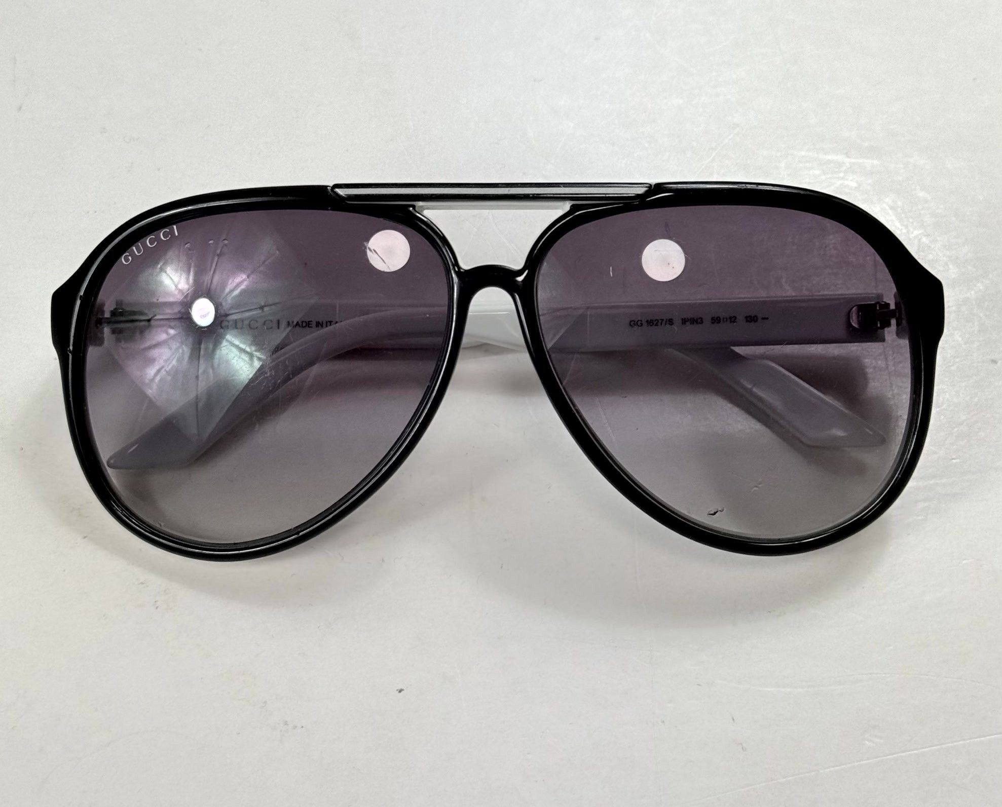 Gucci Gucci GG1627/S Black/White Shiny Web Aviator Sunglasses Size ONE SIZE - 1 Thumbnail