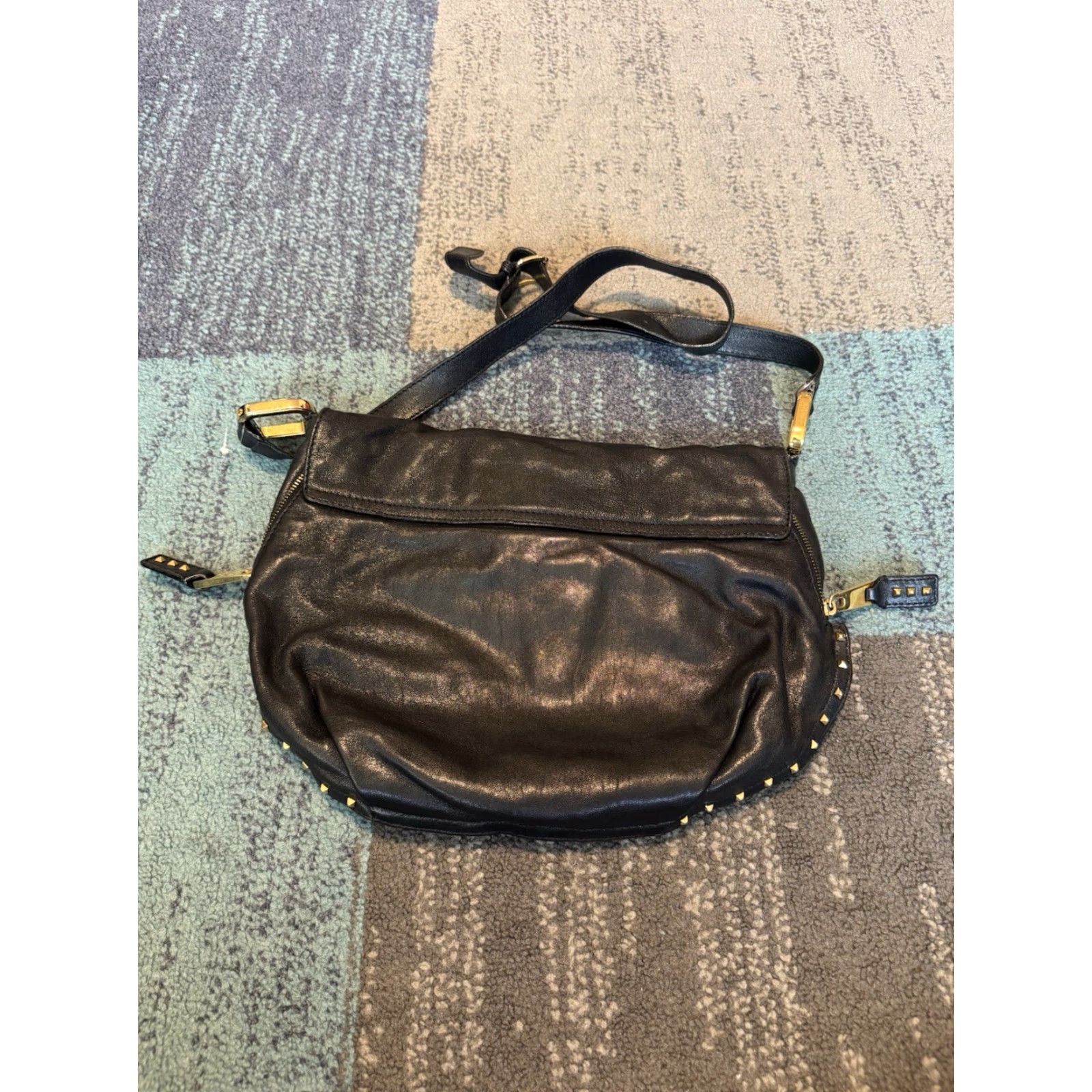 Marc Jacobs VINTAGE MARC JACOBS Shoulder Bag Studded Leather Made In Italy Black Women Adult Regular Leather Brown Accent Zipped Magnetic Closure Size ONE SIZE - 4 Thumbnail